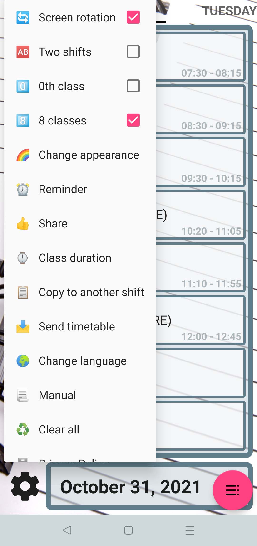 اسکرین شات 8 برنامه My Grades - School Timetable