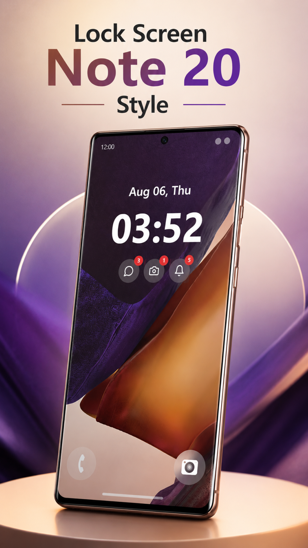 اسکرین شات 1 برنامه Lock Screen Note 20 Style