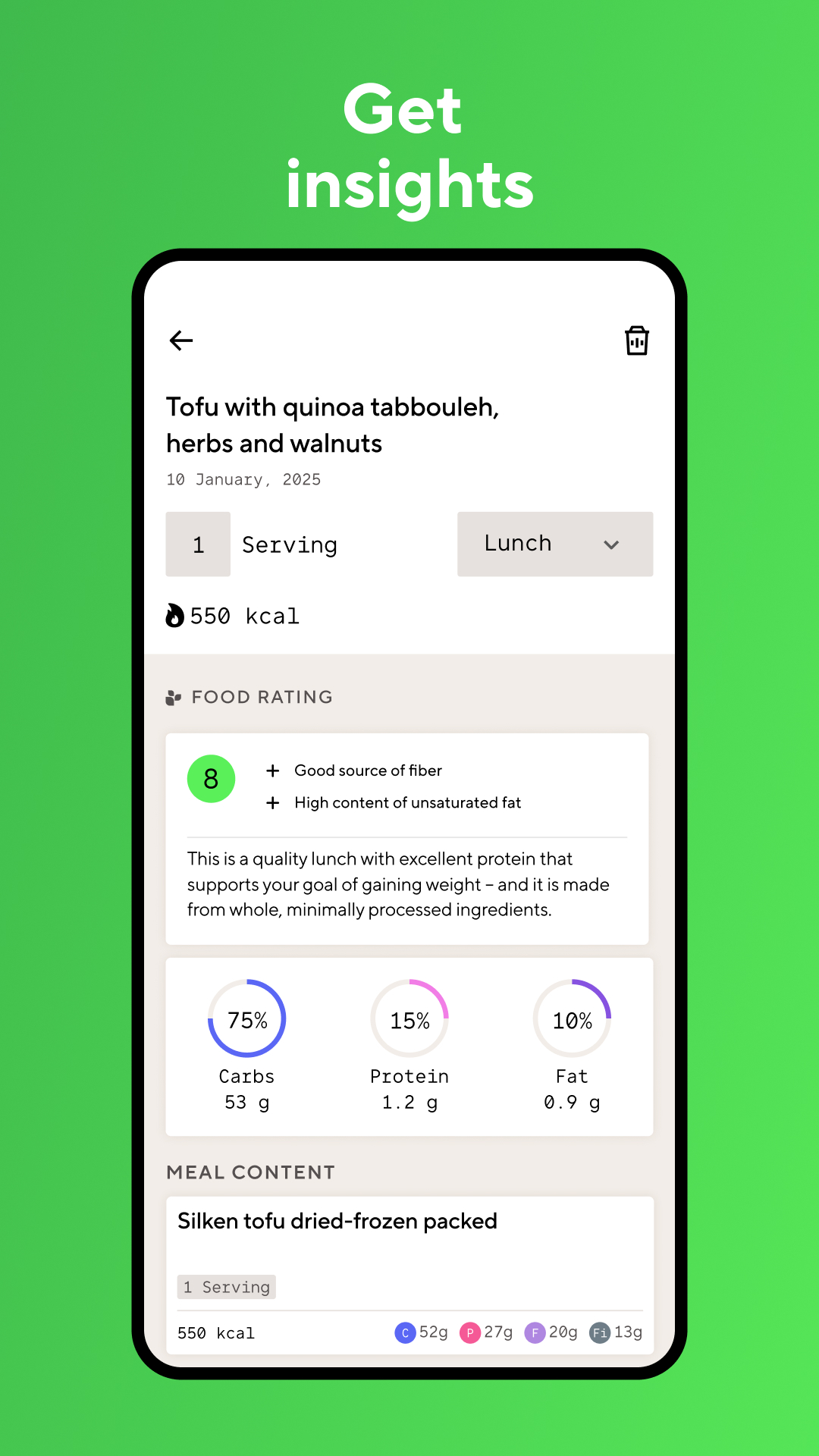 اسکرین شات 4 برنامه Lifesum: AI Calorie Tracker