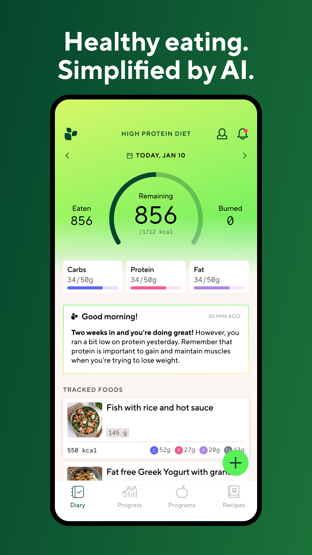 اسکرین شات 1 برنامه Lifesum: AI Calorie Tracker
