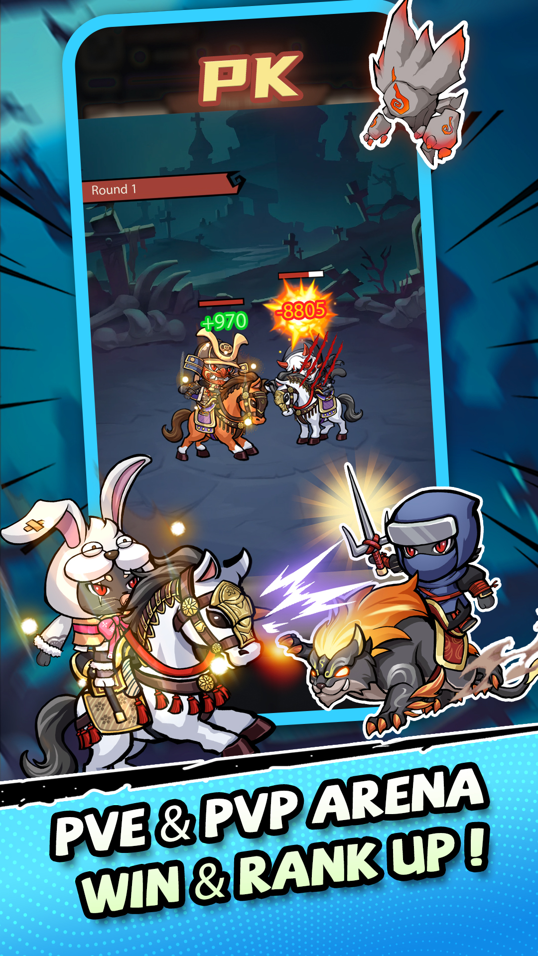 اسکرین شات 5 بازی Ninja Cat - Idle Arena