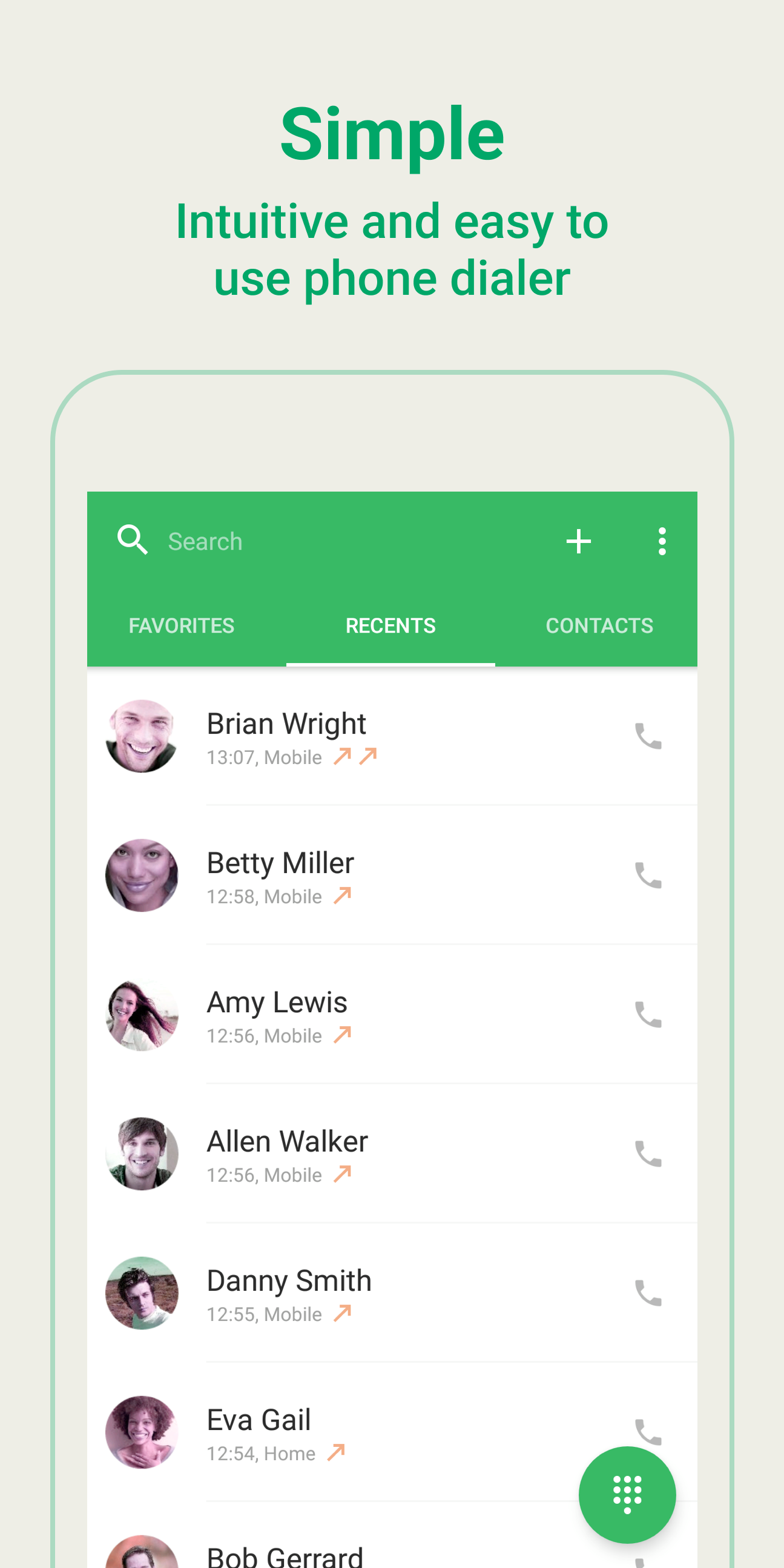 اسکرین شات 2 برنامه Easy Phone: Dialer & Caller ID