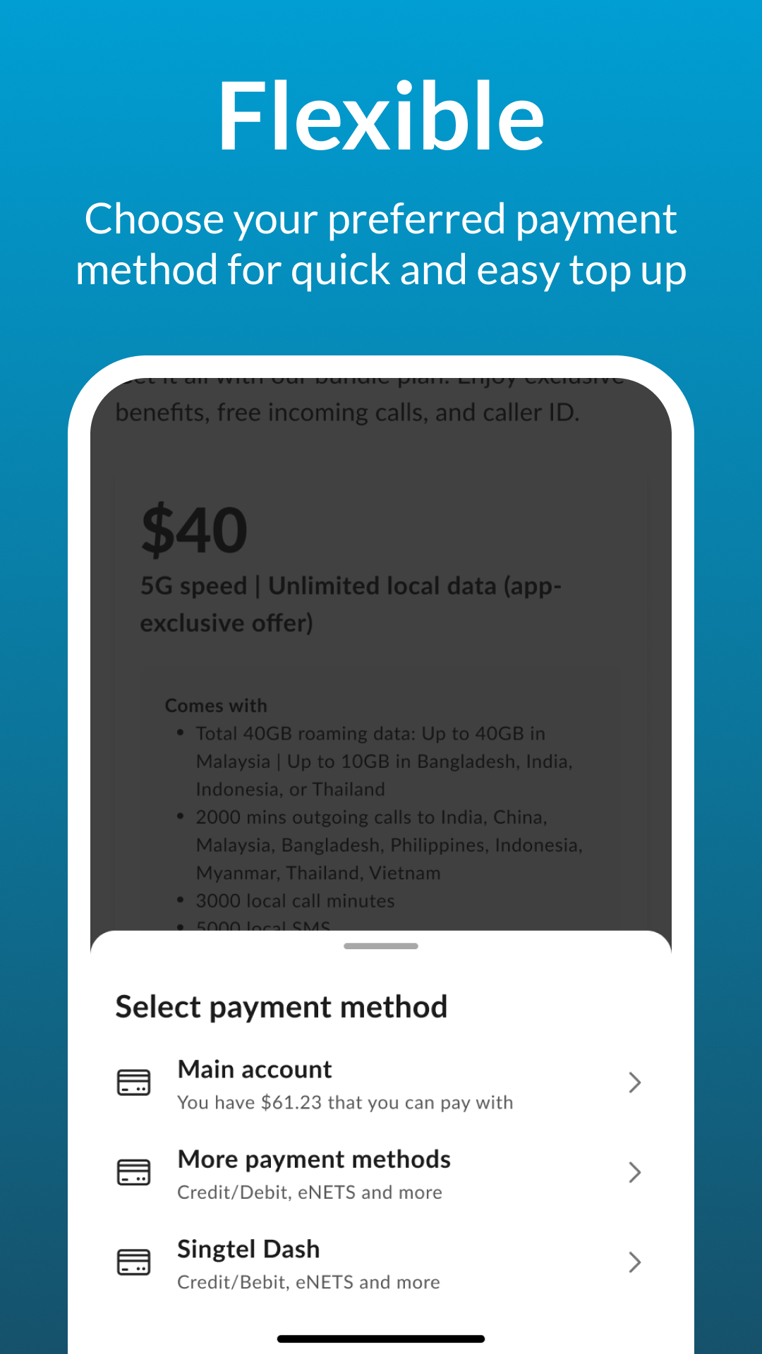 اسکرین شات 4 برنامه Singtel Prepaid hi!App