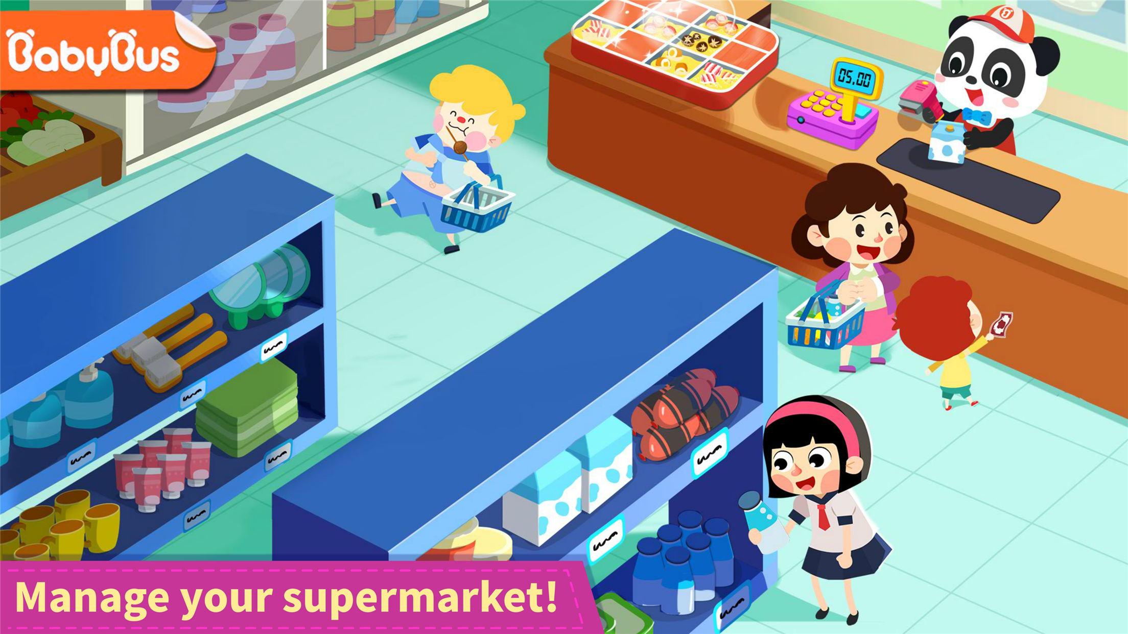 اسکرین شات 1 بازی Baby Panda's Town: Supermarket