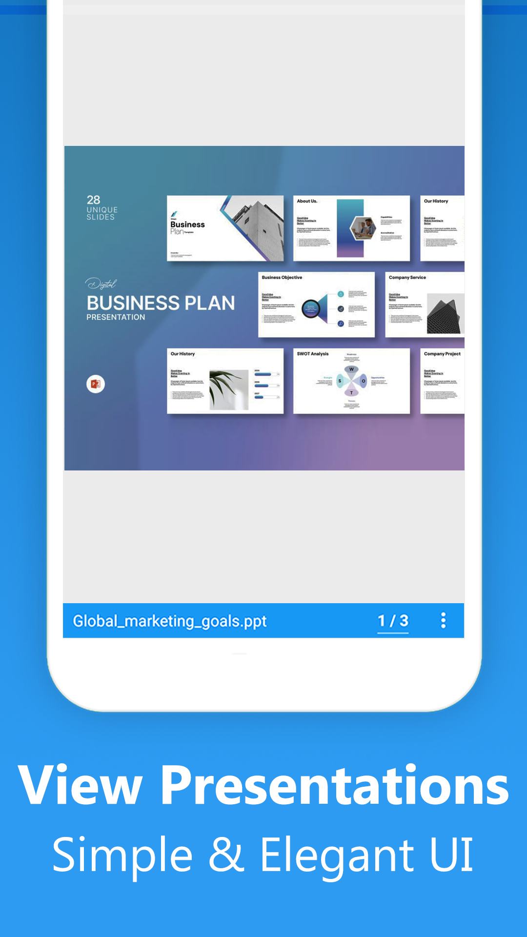 اسکرین شات 3 برنامه PPT Reader: PPTX Slides Viewer