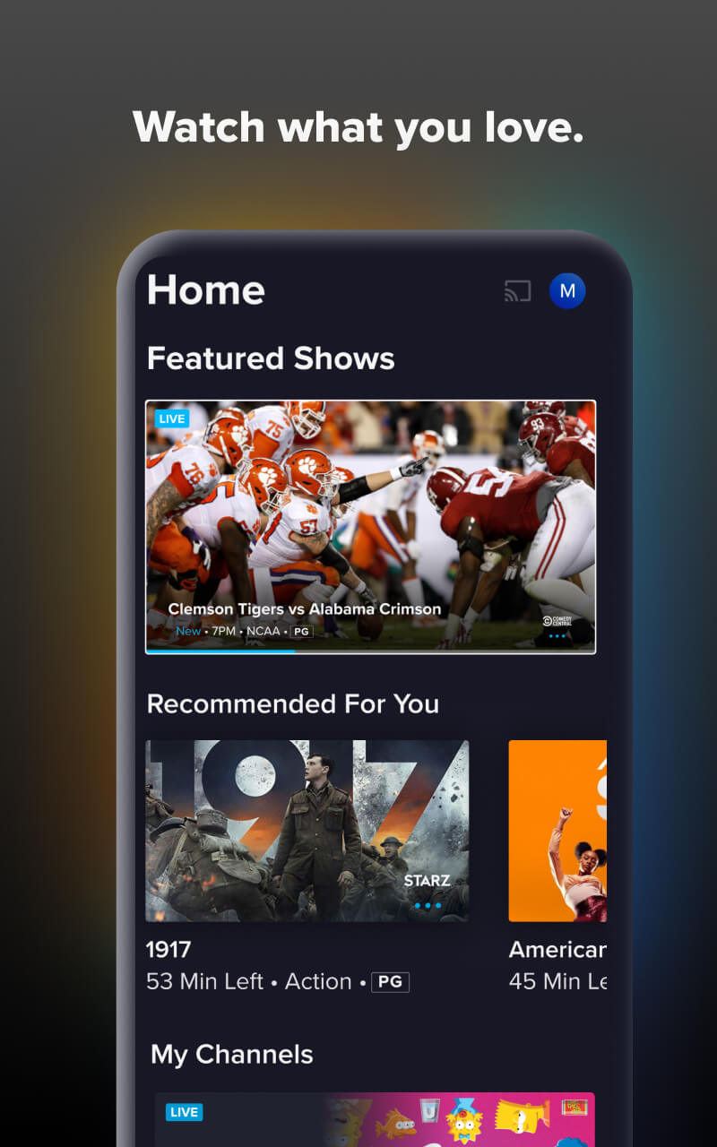 اسکرین شات 1 برنامه Sling: Live TV + Freestream