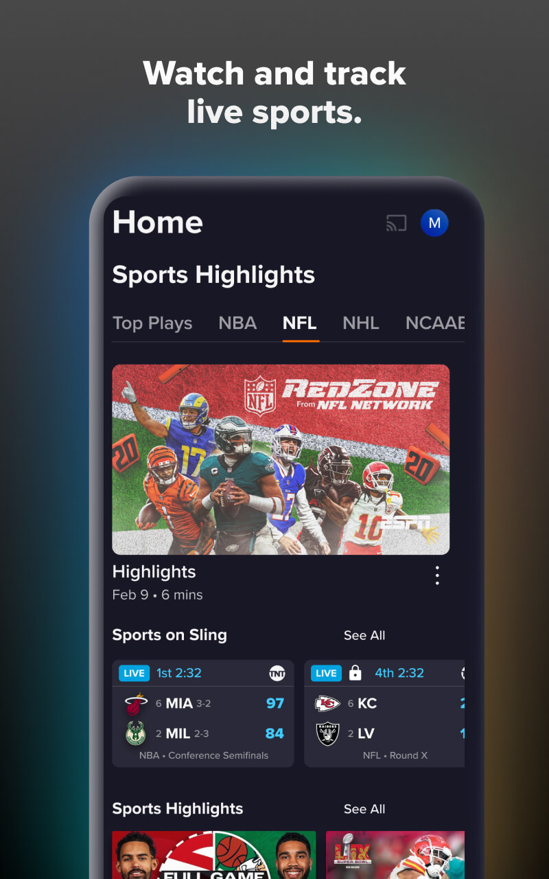 اسکرین شات 3 برنامه Sling: Live TV + Freestream