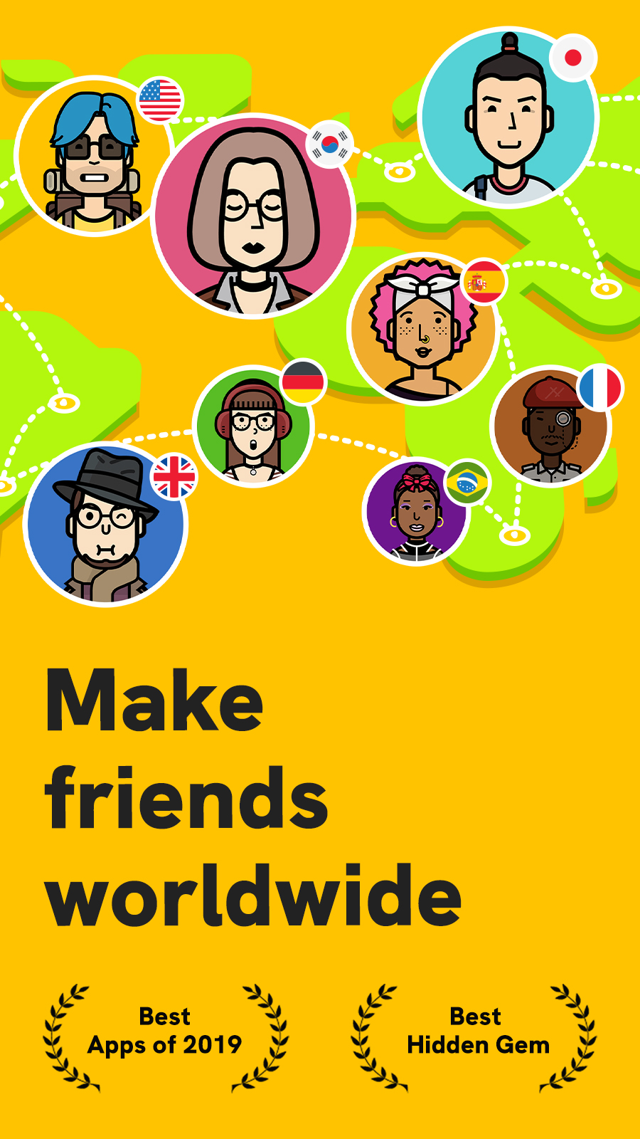 اسکرین شات 1 برنامه Slowly: Make Global Friends