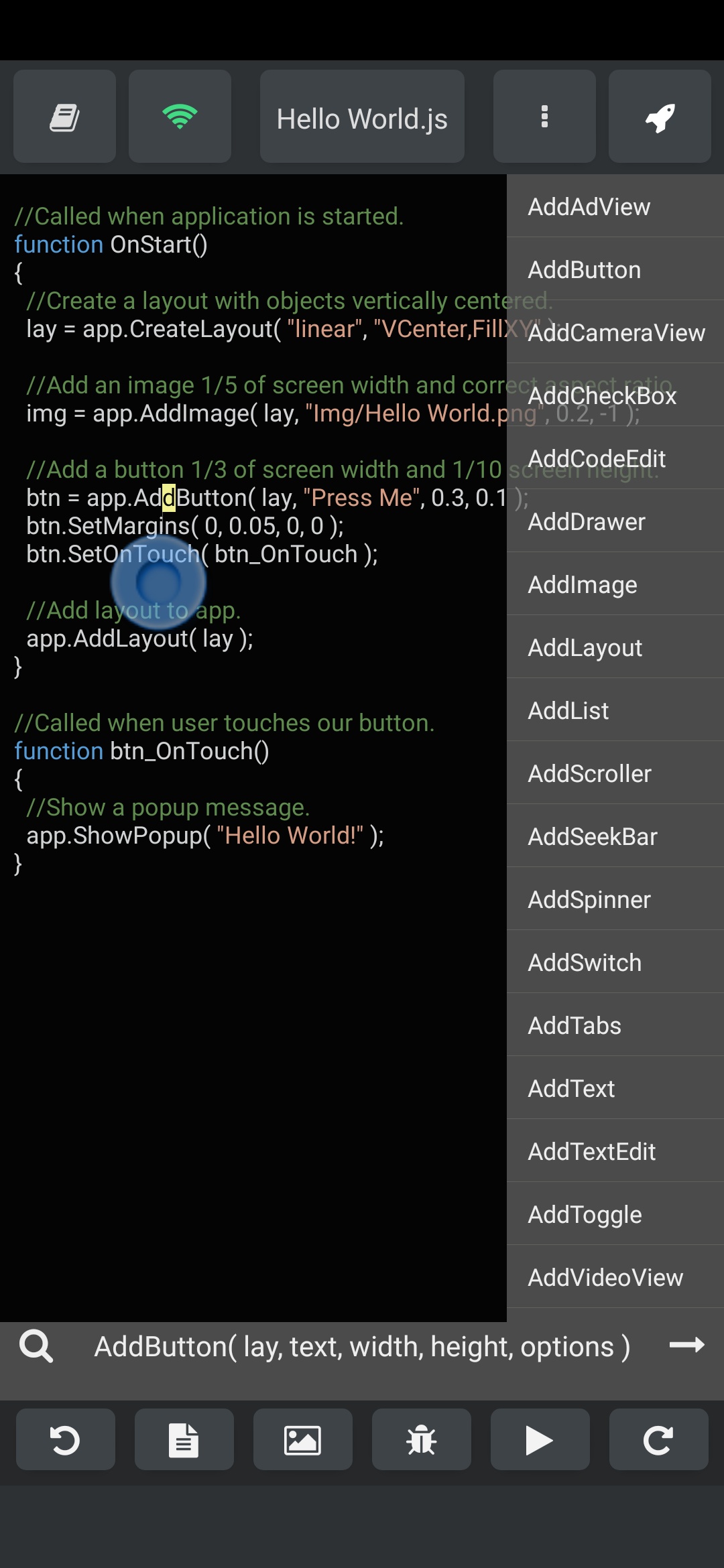 اسکرین شات 2 برنامه DroidScript: JS and Python IDE