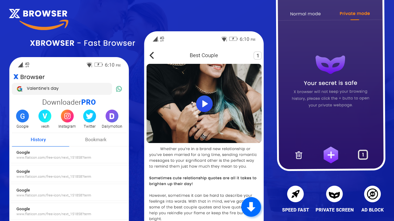 اسکرین شات 1 برنامه X Browser - Video Downloader