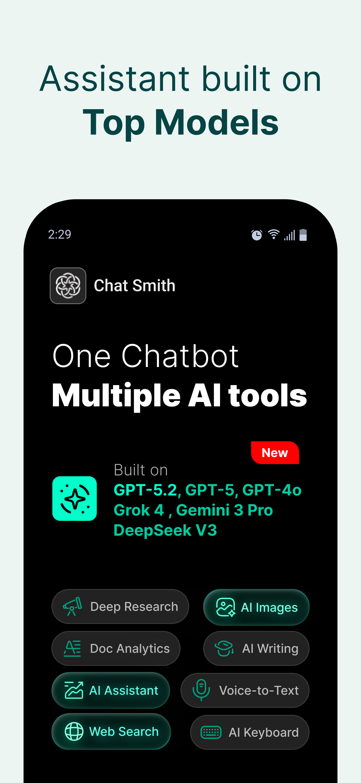 اسکرین شات 1 برنامه Chat Smith: AI Chatbot & Agent