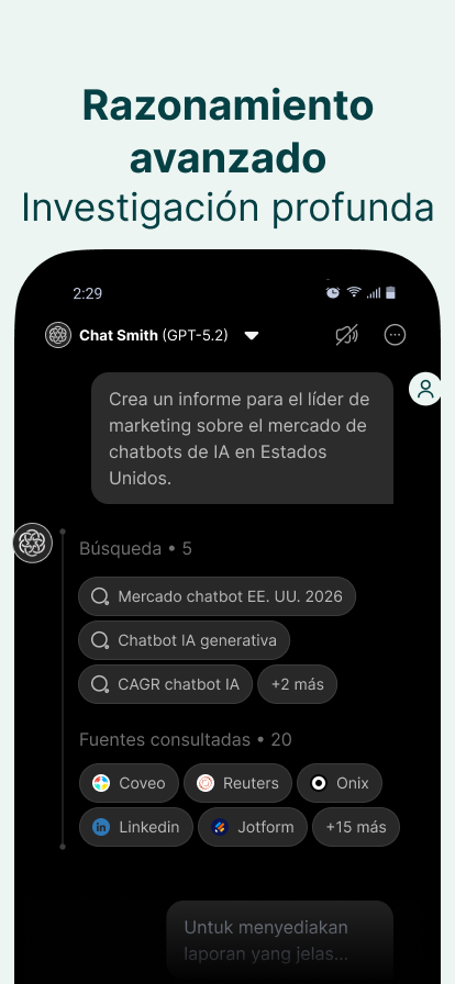 اسکرین شات 7 برنامه Chat Smith: Chatbot IA Español