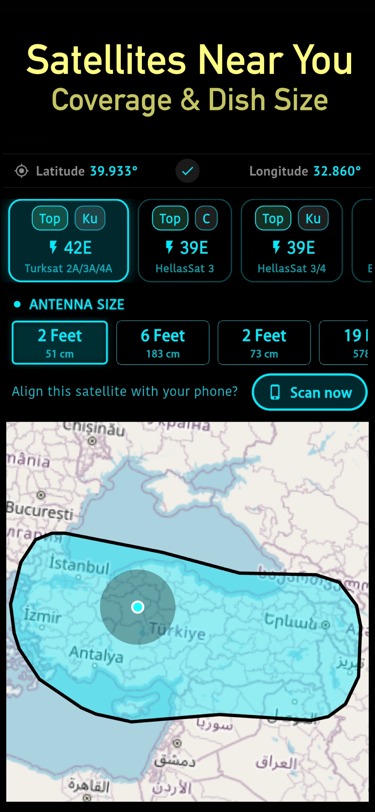 اسکرین شات 4 برنامه Satellite TV Finder, Dish 360