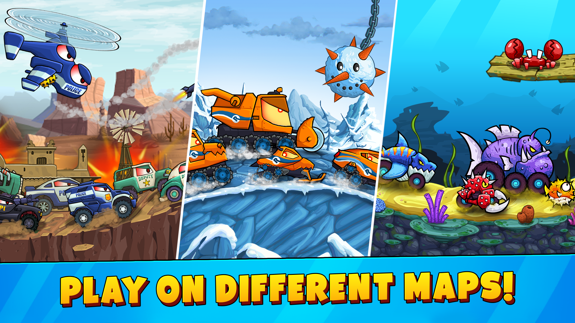 اسکرین شات 2 بازی Car Eats Car 3 Hill Climb Race