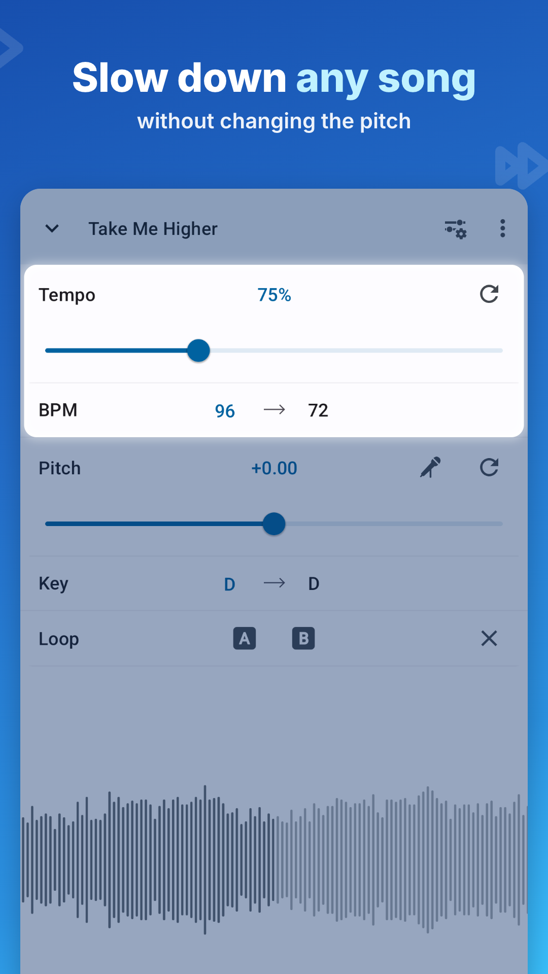 اسکرین شات 1 برنامه Music Speed Changer
