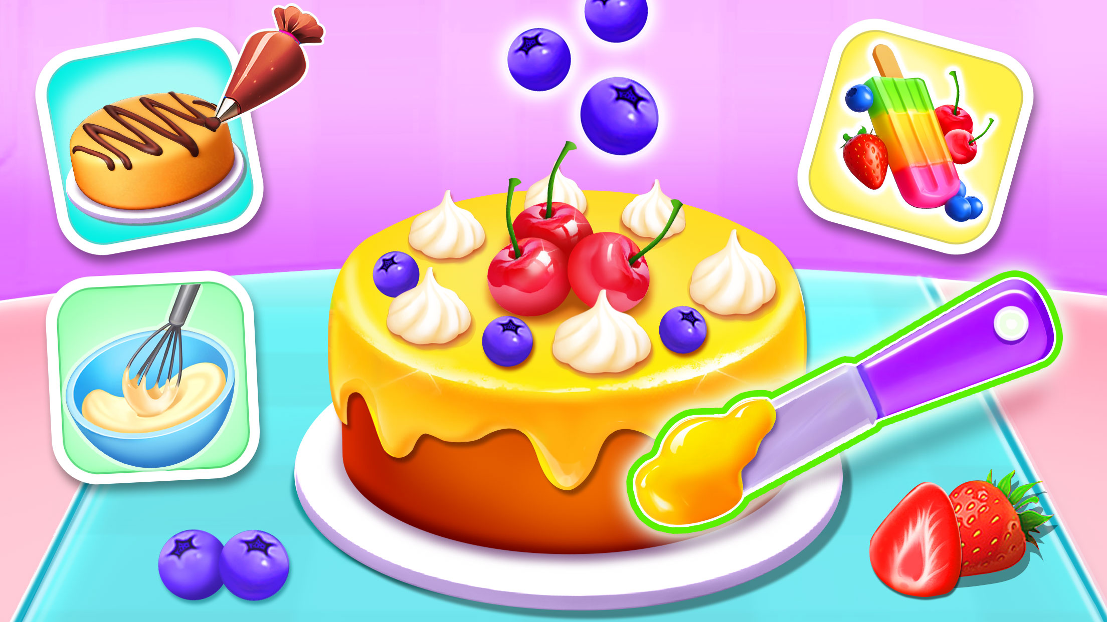 اسکرین شات 2 برنامه Sweet Bakery: Baking Cake Game