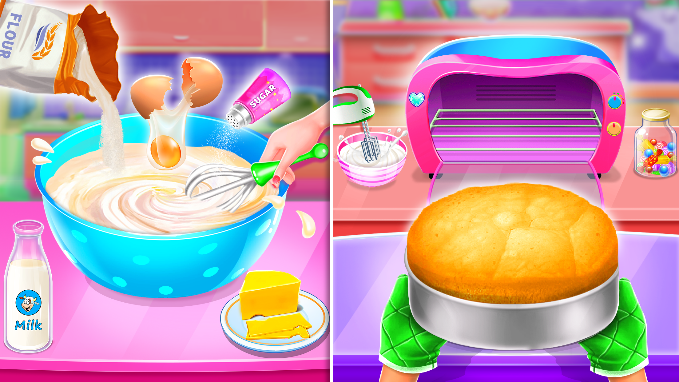 اسکرین شات 3 برنامه Sweet Bakery: Baking Cake Game