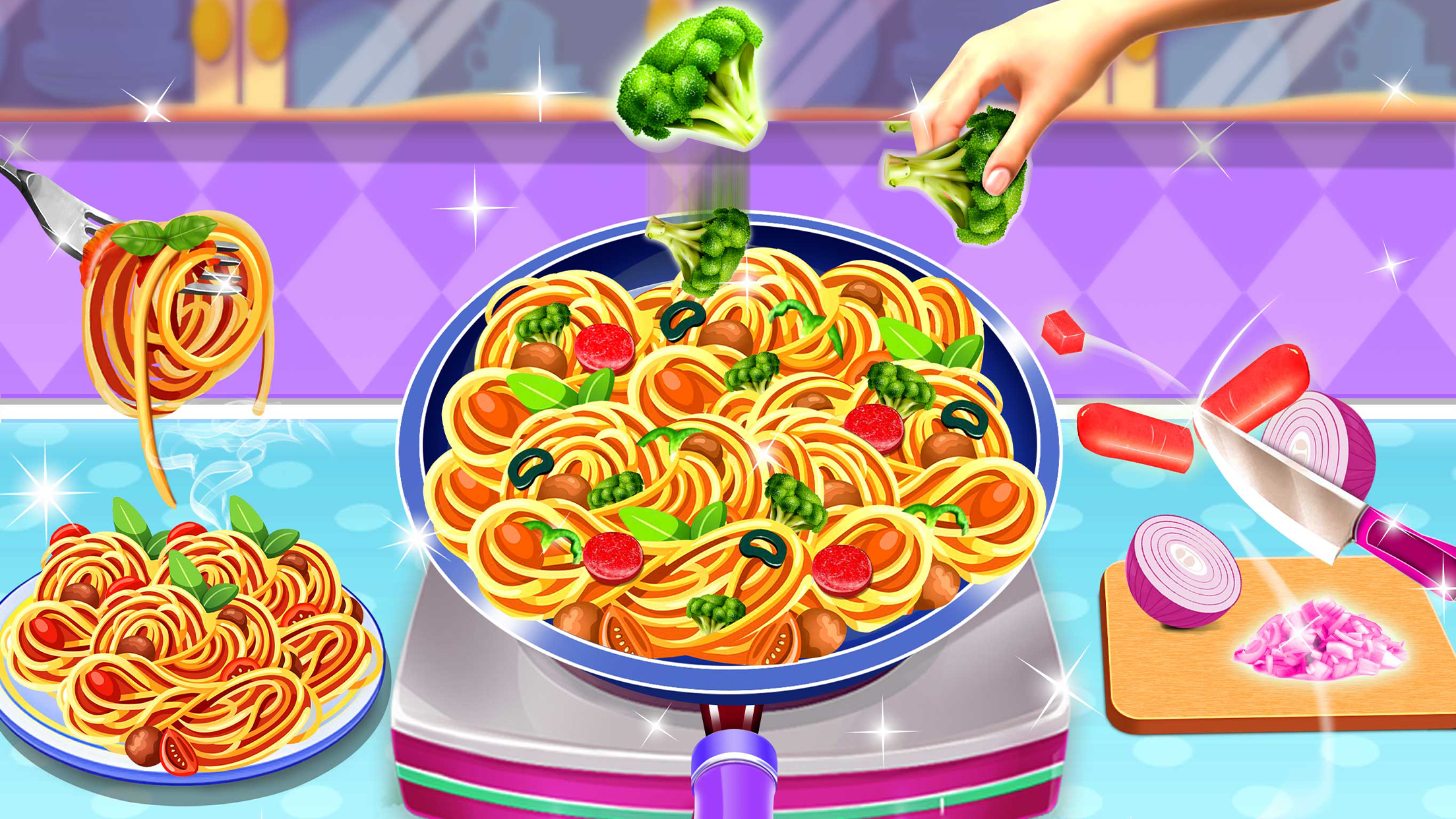 اسکرین شات 3 برنامه Make Pasta Cooking Girls Games