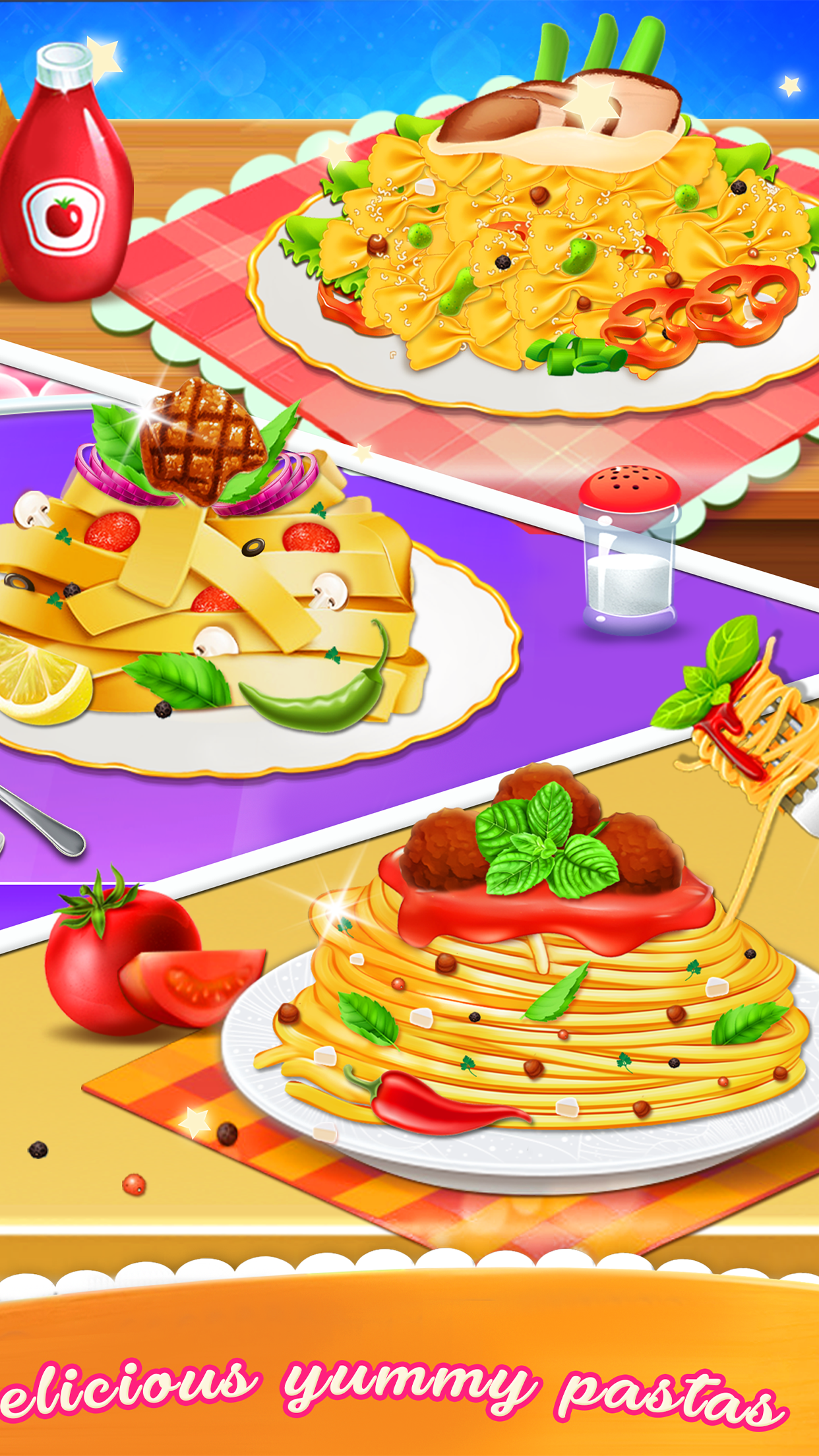 اسکرین شات 5 برنامه Make Pasta Cooking Girls Games