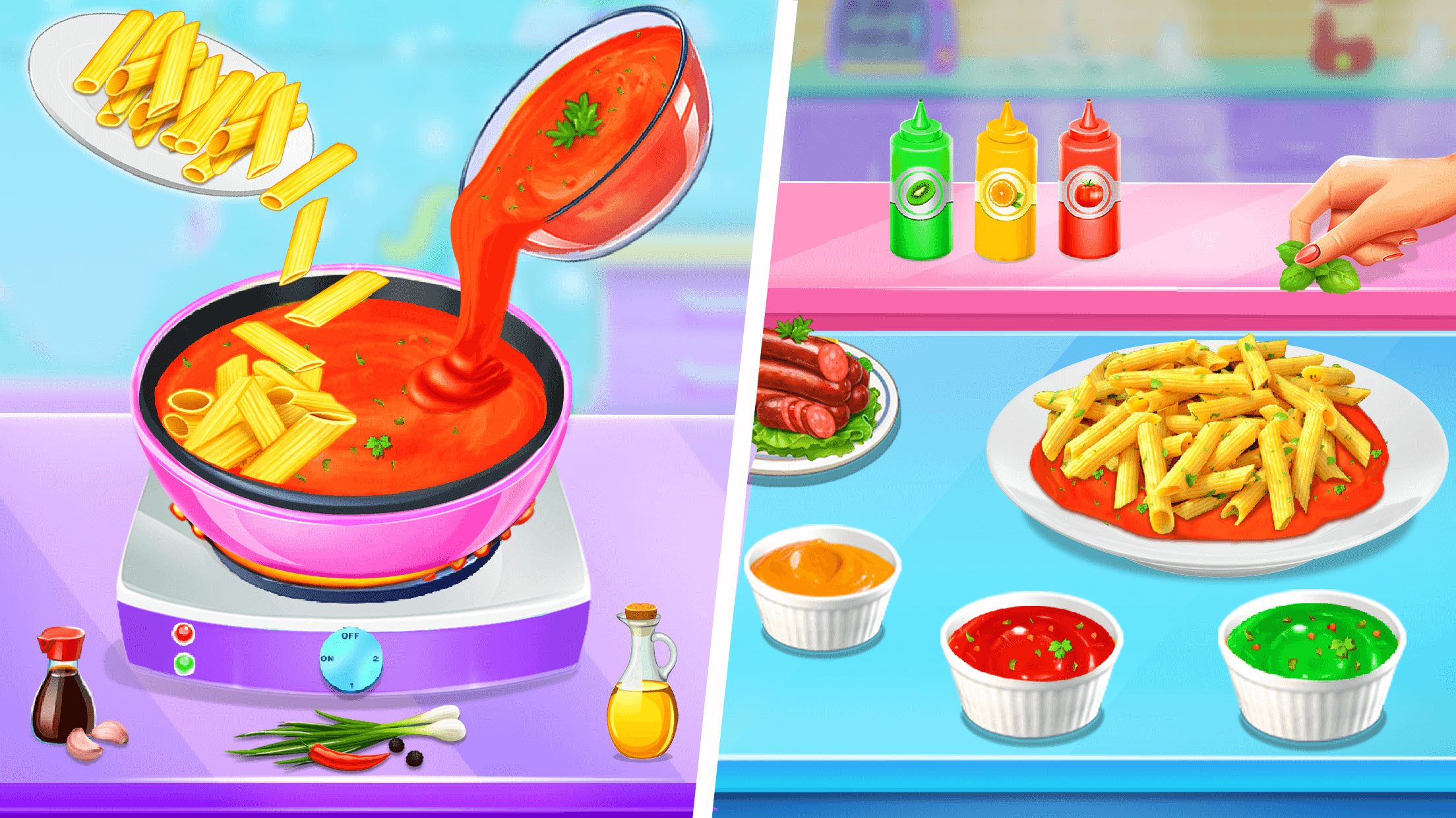 اسکرین شات 2 برنامه Make Pasta Cooking Girls Games