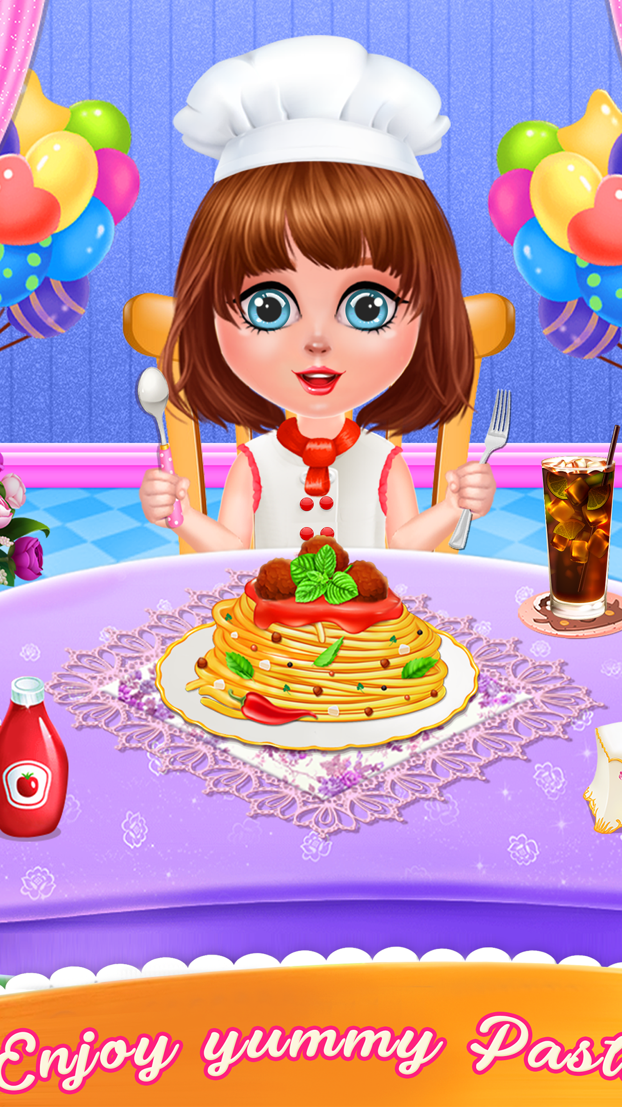 اسکرین شات 6 برنامه Make Pasta Cooking Girls Games