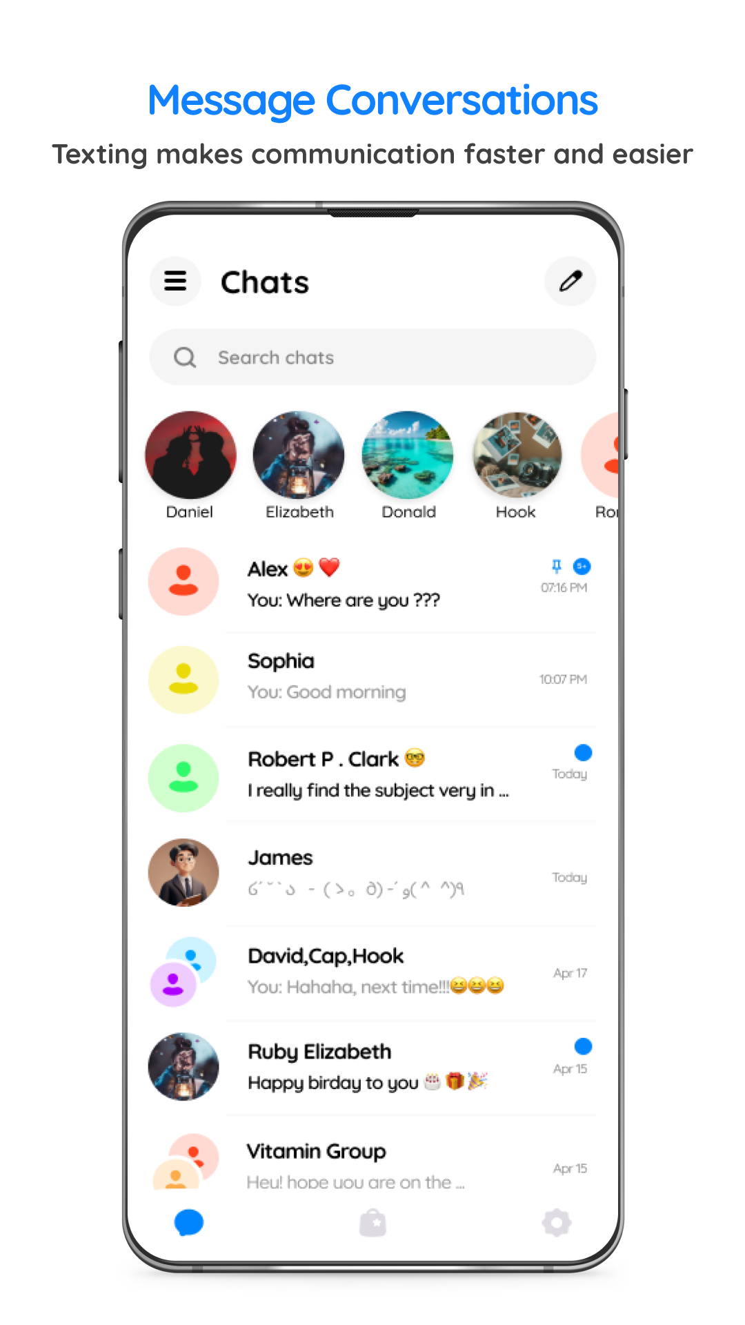 اسکرین شات 1 برنامه Messenger: Text Messages, SMS