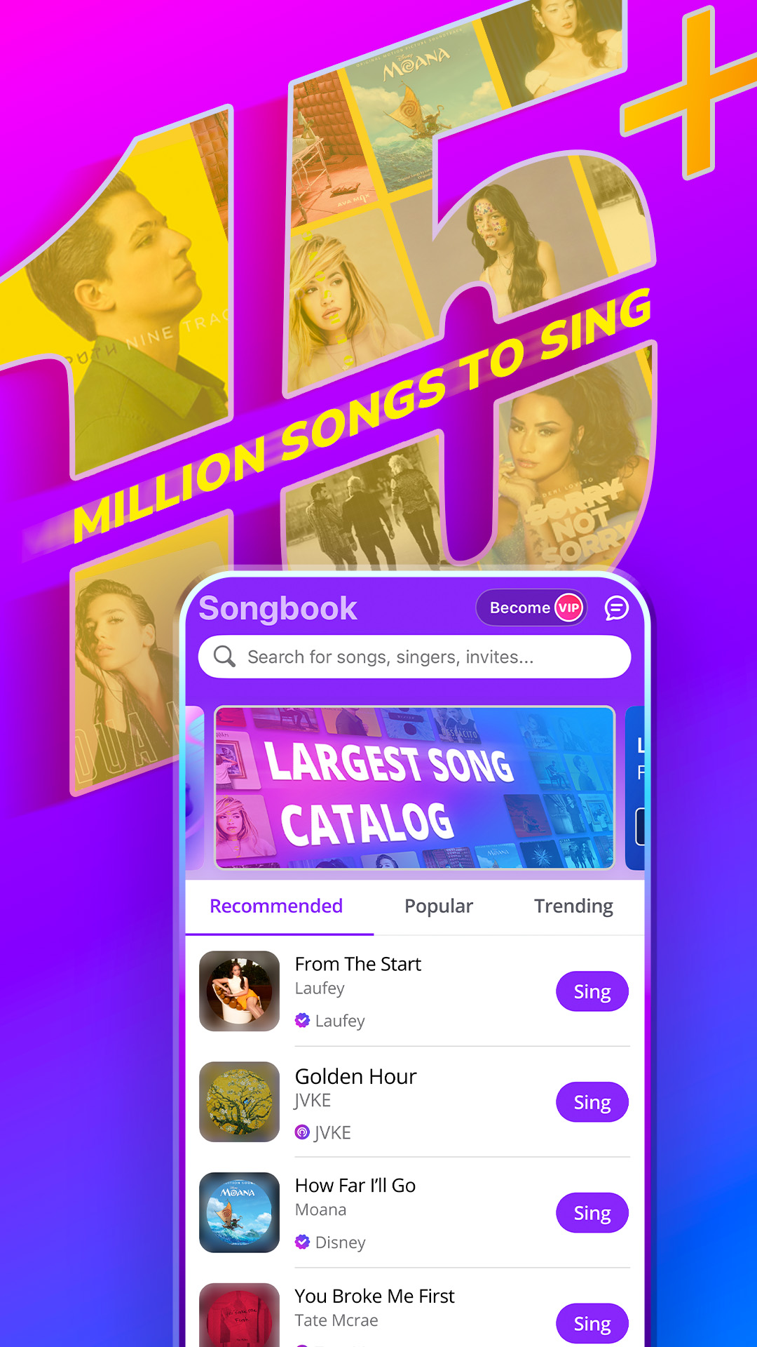 اسکرین شات 1 برنامه Smule: Sing, Duet & Karaoke