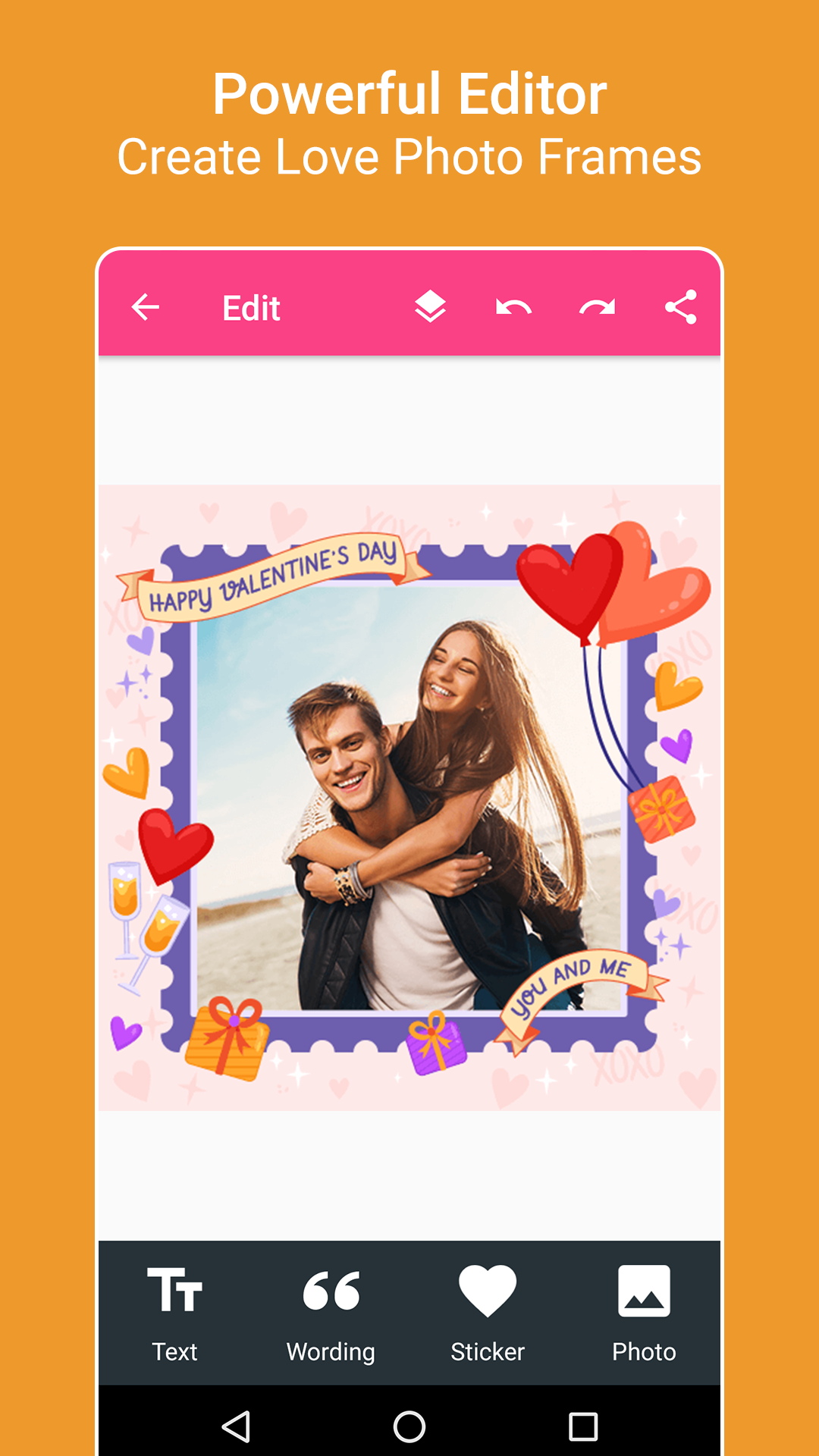 اسکرین شات 4 برنامه Valentine's Love Photo Frames