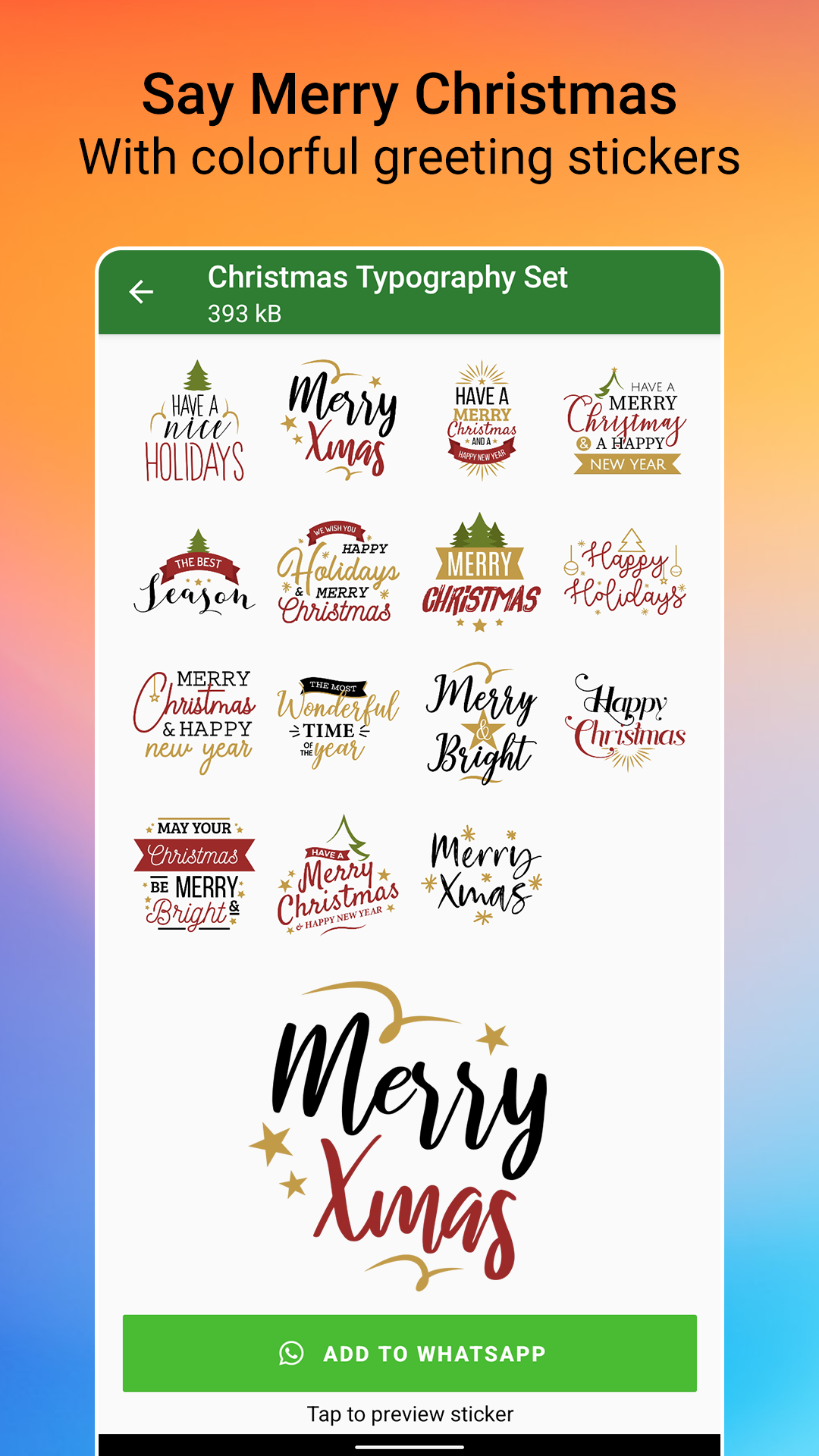 اسکرین شات 6 برنامه Christmas Stickers WASticker