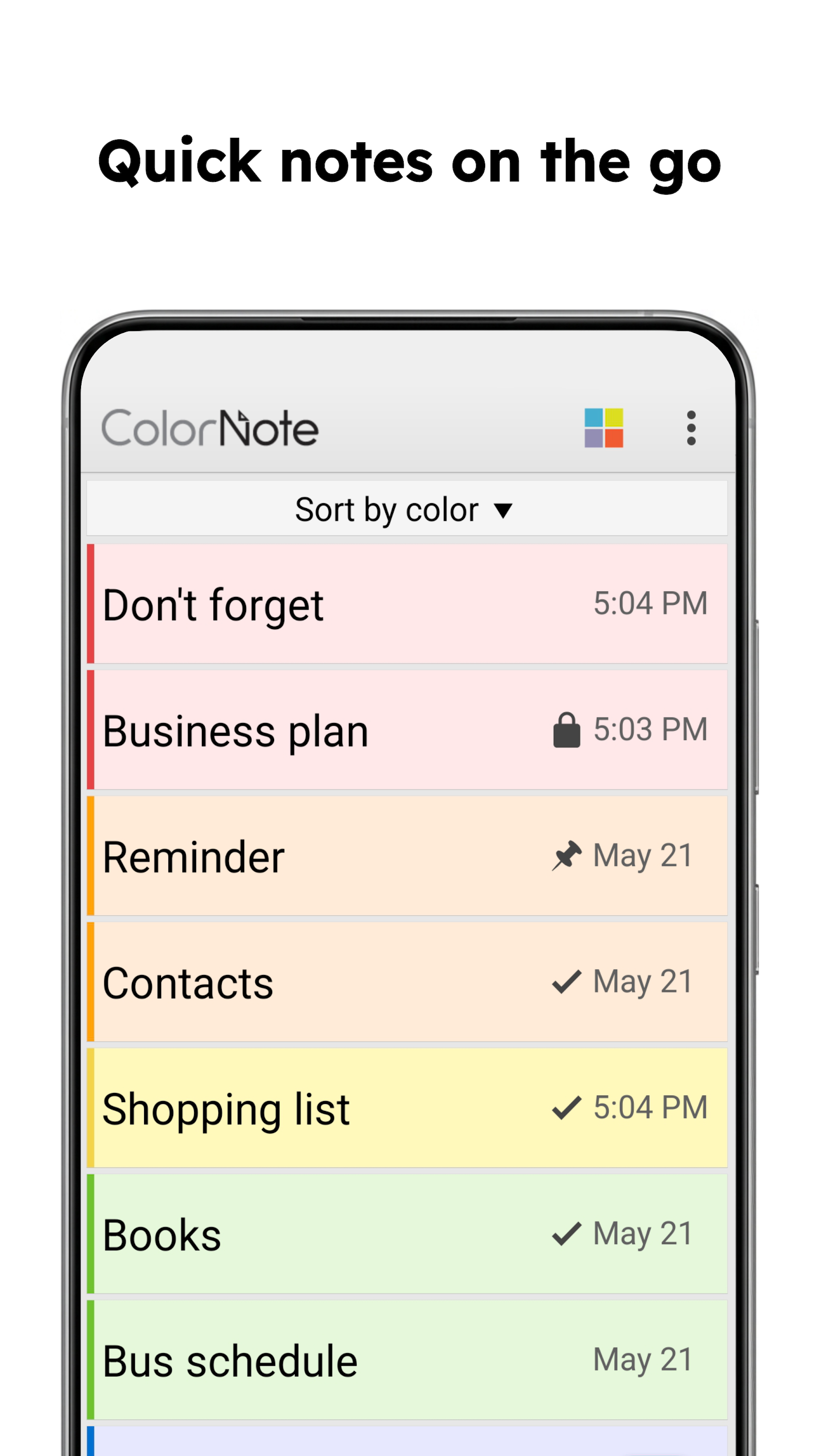 اسکرین شات 1 برنامه ColorNote Notepad Notes