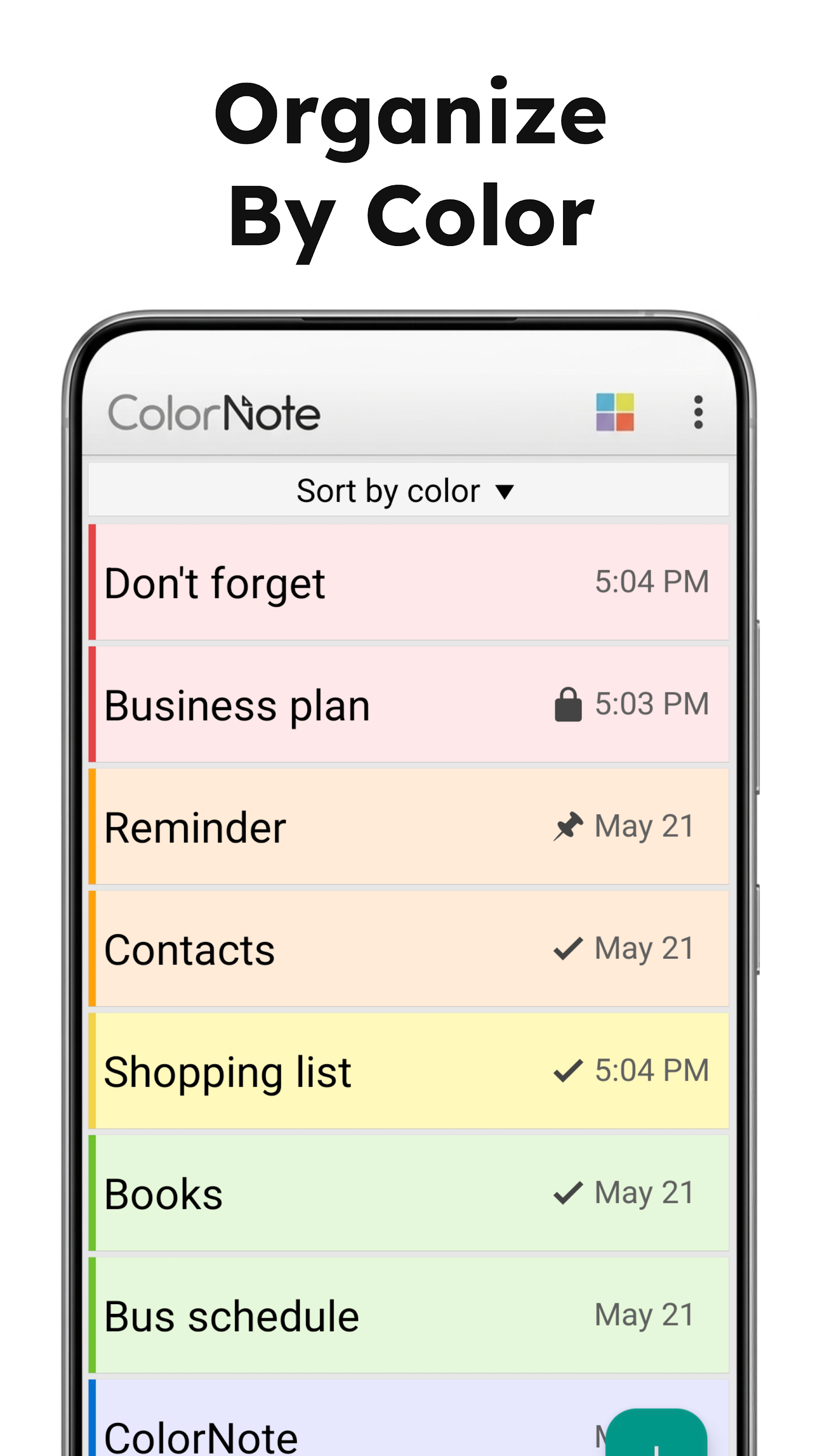 اسکرین شات 1 برنامه ColorNote Notepad Notes