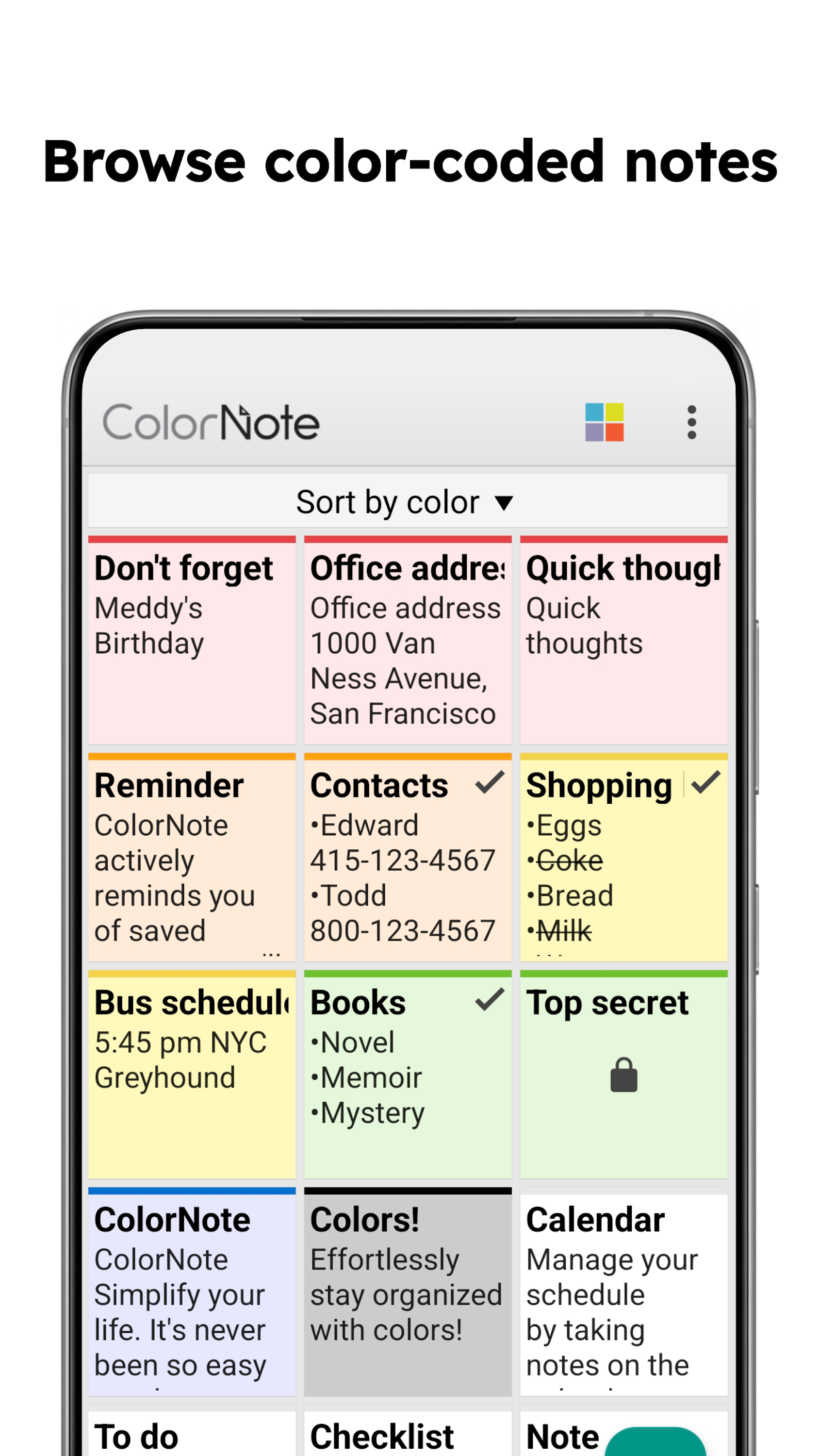 اسکرین شات 7 برنامه ColorNote Notepad Notes