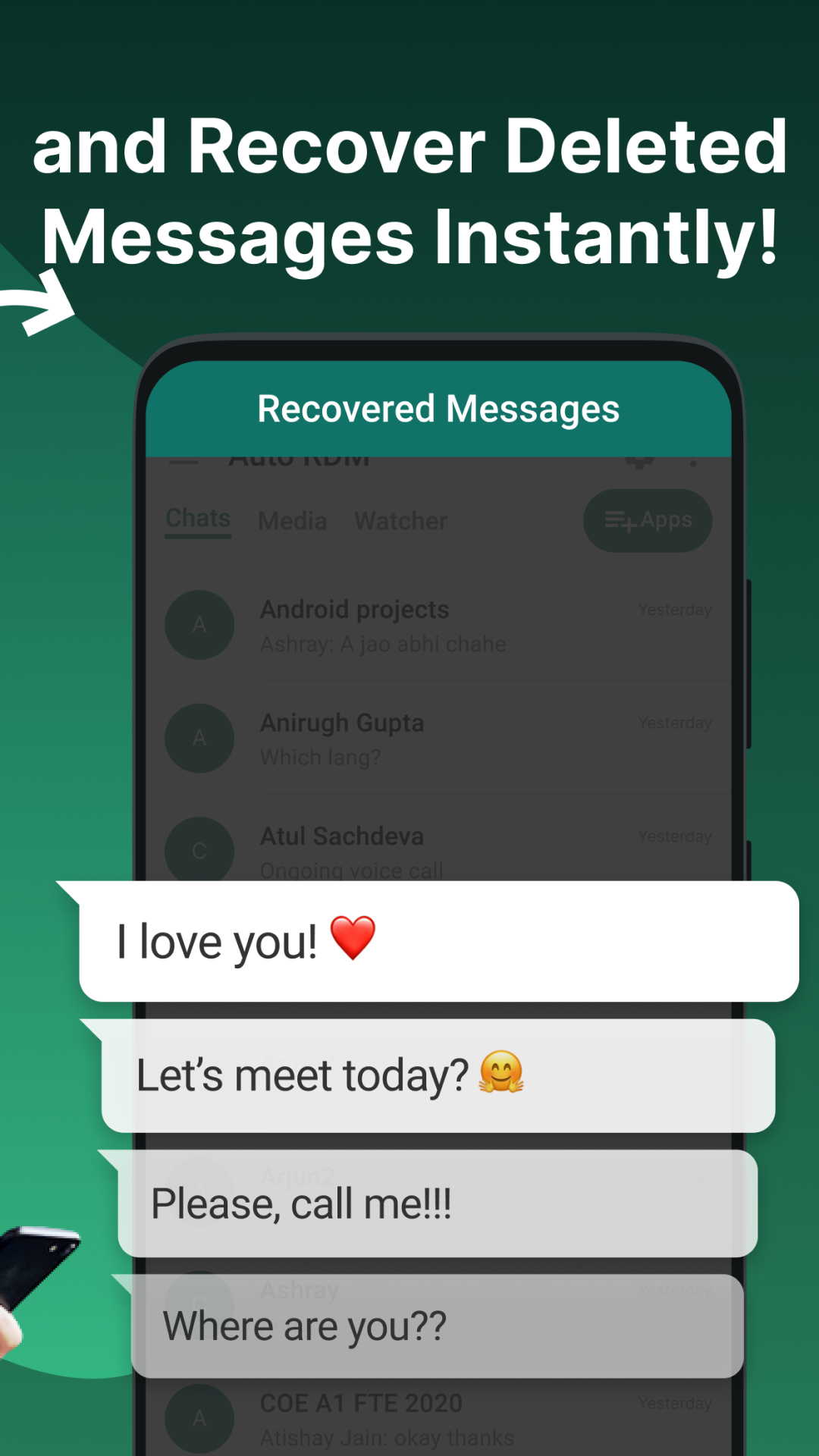 اسکرین شات 3 برنامه Auto RDM: See Deleted Messages