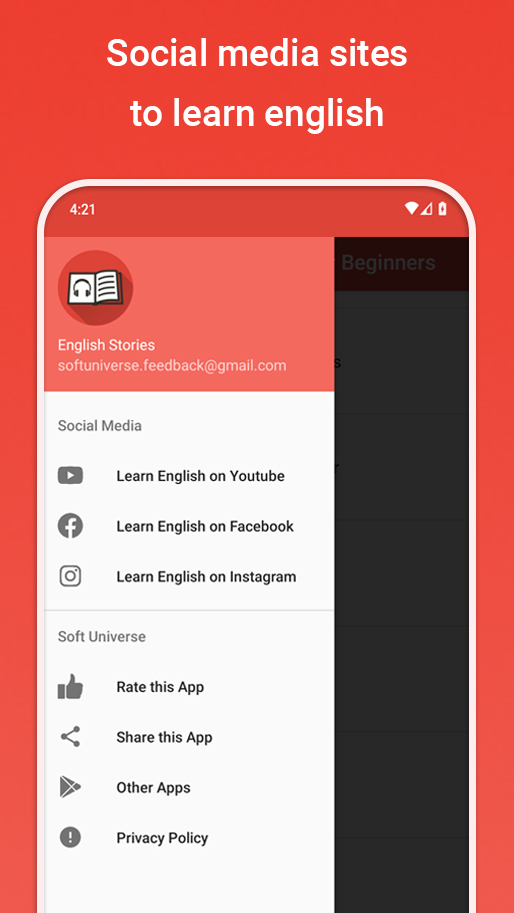 اسکرین شات 5 برنامه Learn English Stories Offline