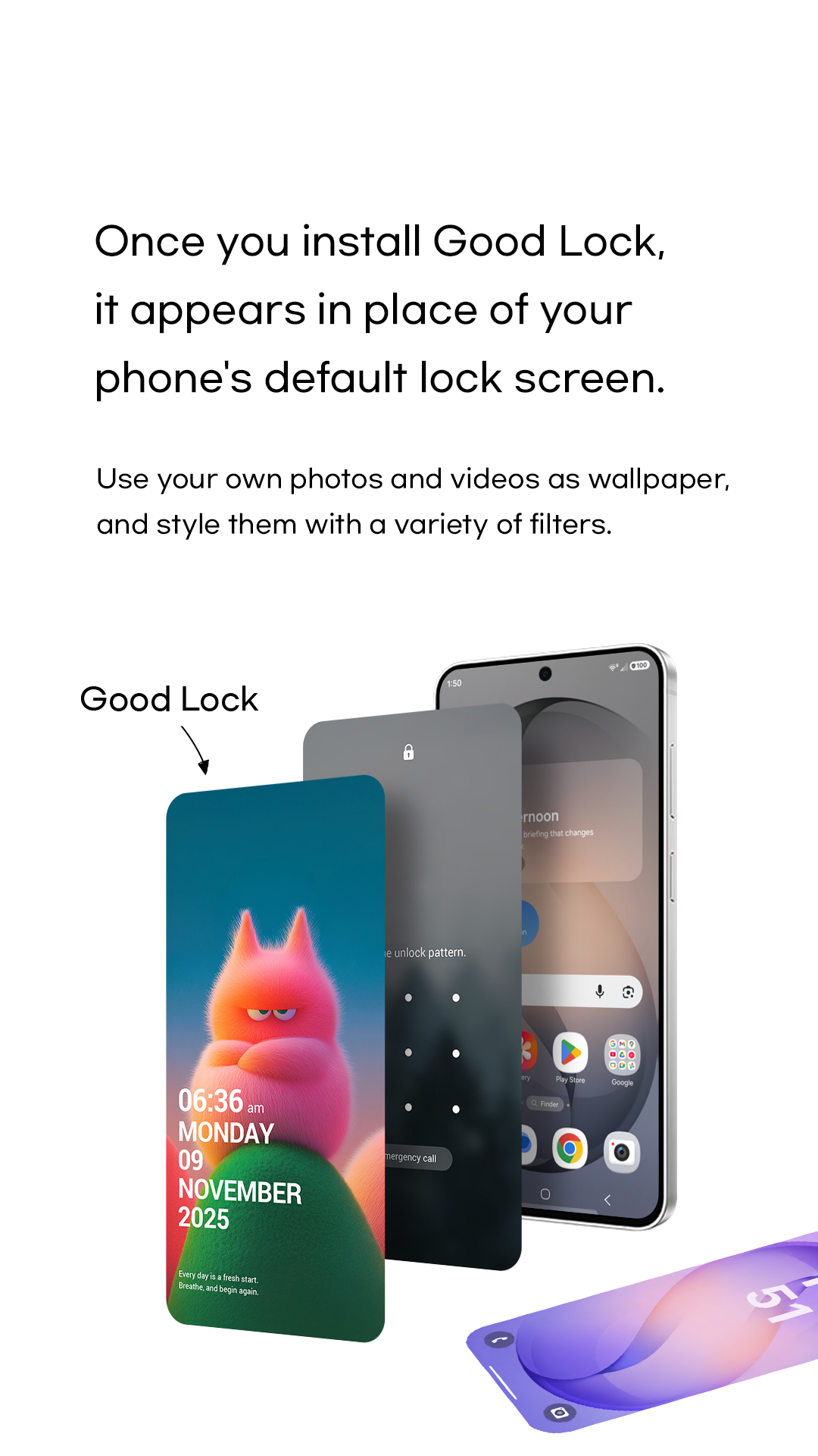 اسکرین شات 2 برنامه Good Lock : Custom Lock Screen