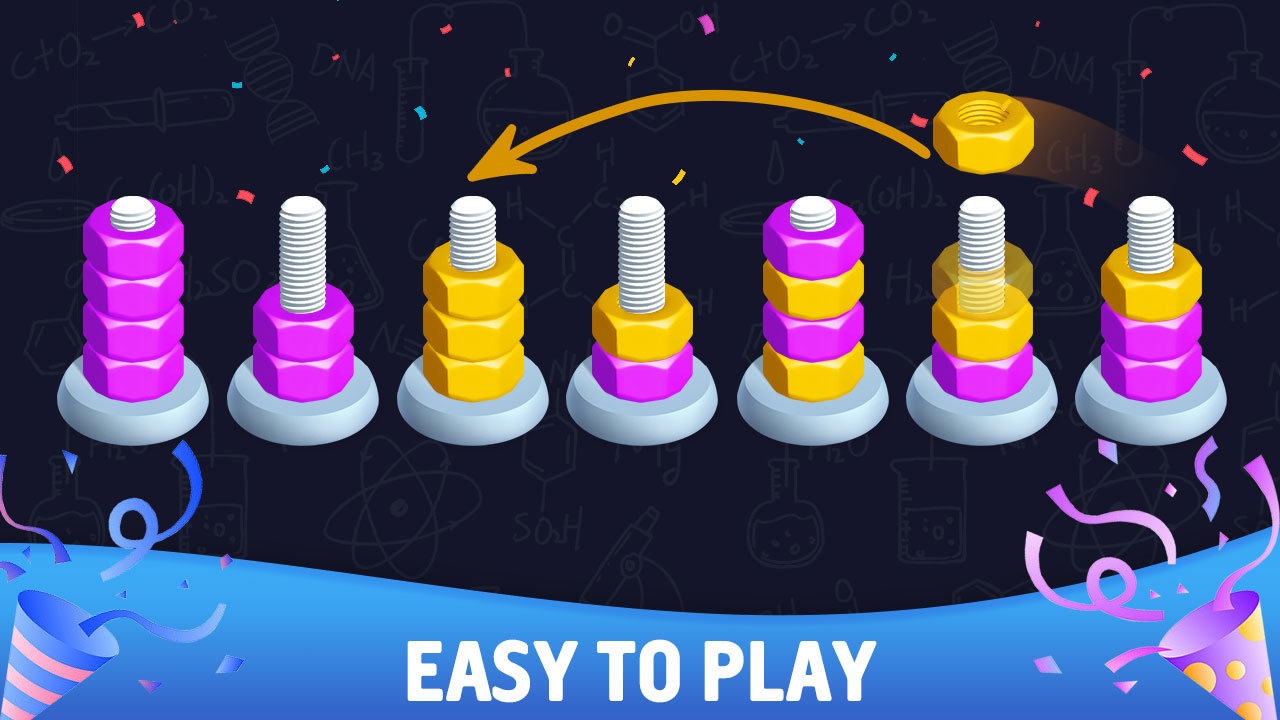 اسکرین شات 1 بازی Sort puzzle - Nuts and Bolts