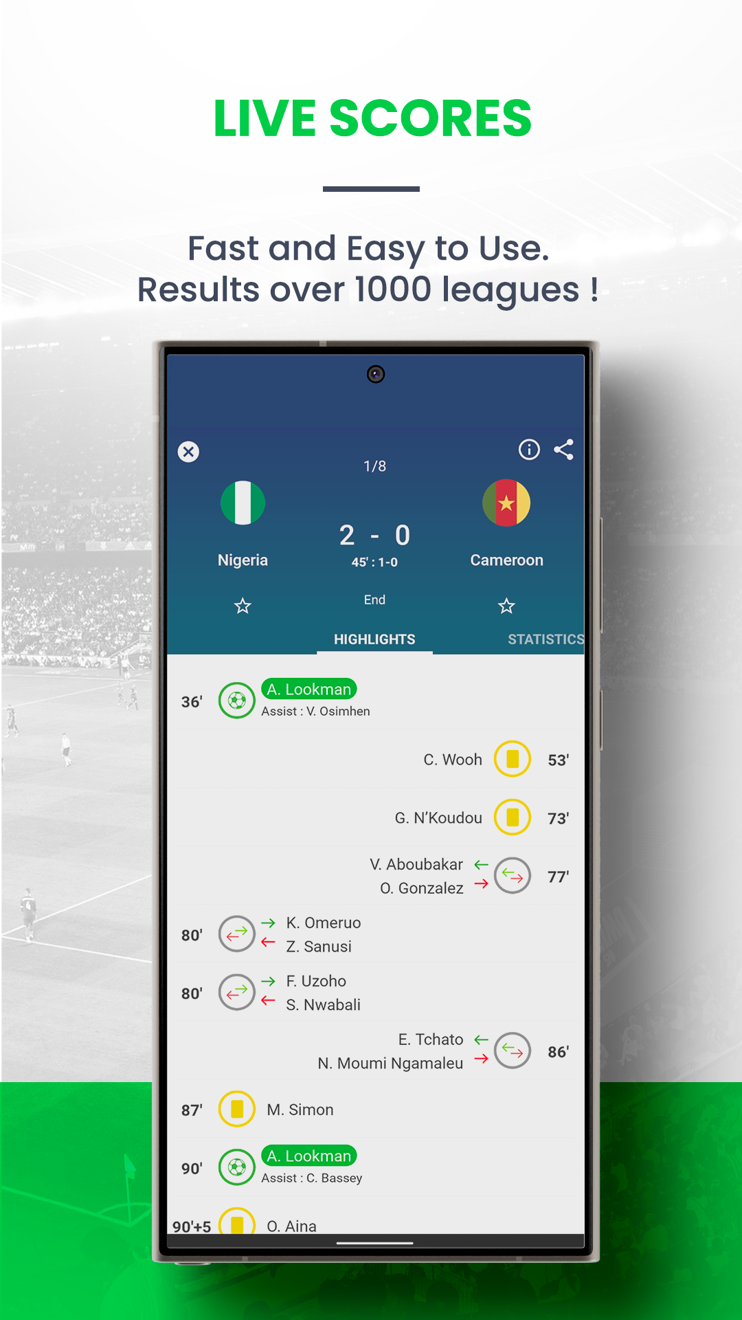 اسکرین شات 2 برنامه SKORES - Live Soccer Scores