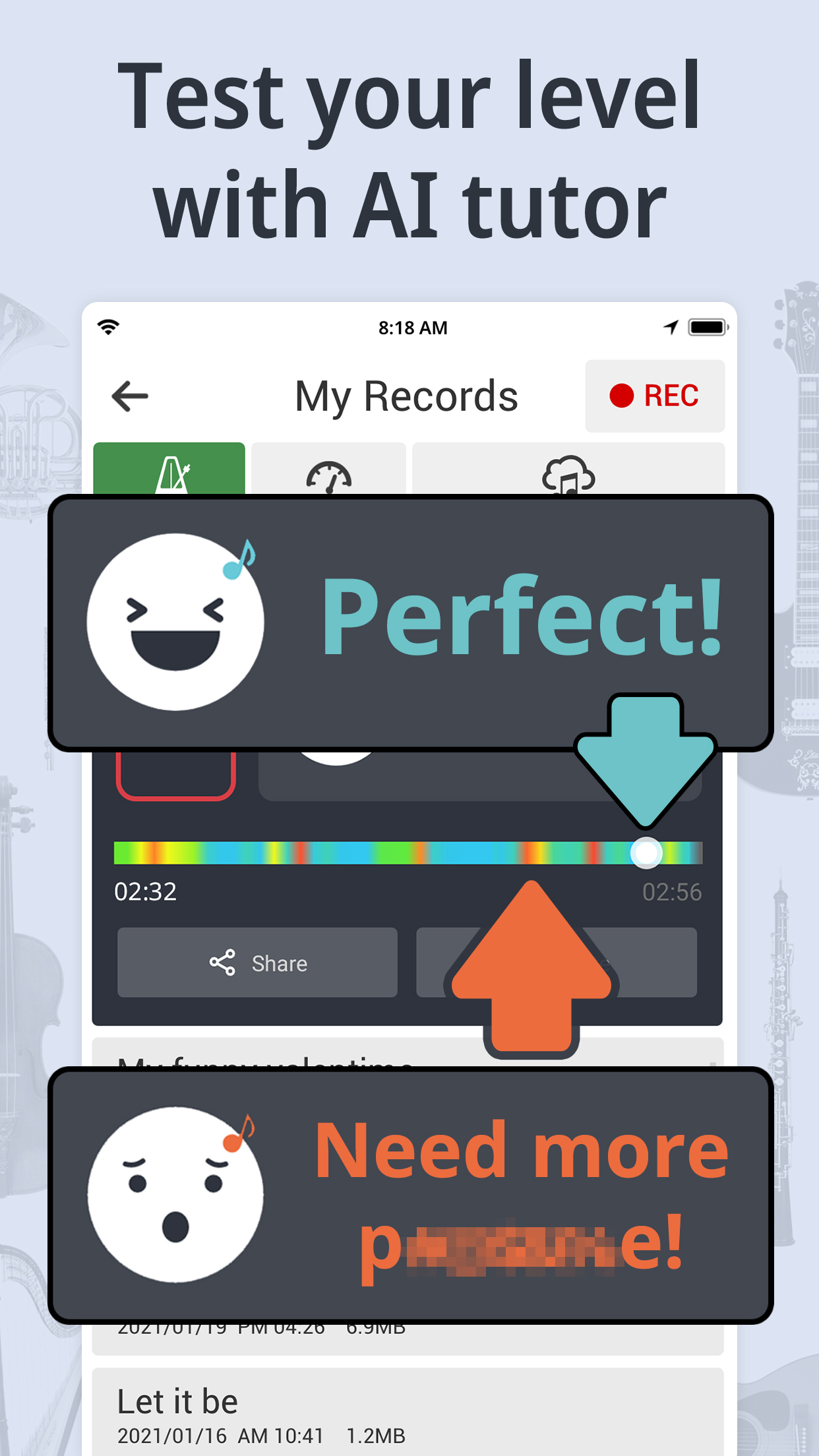 اسکرین شات 2 برنامه Tuner & Metronome