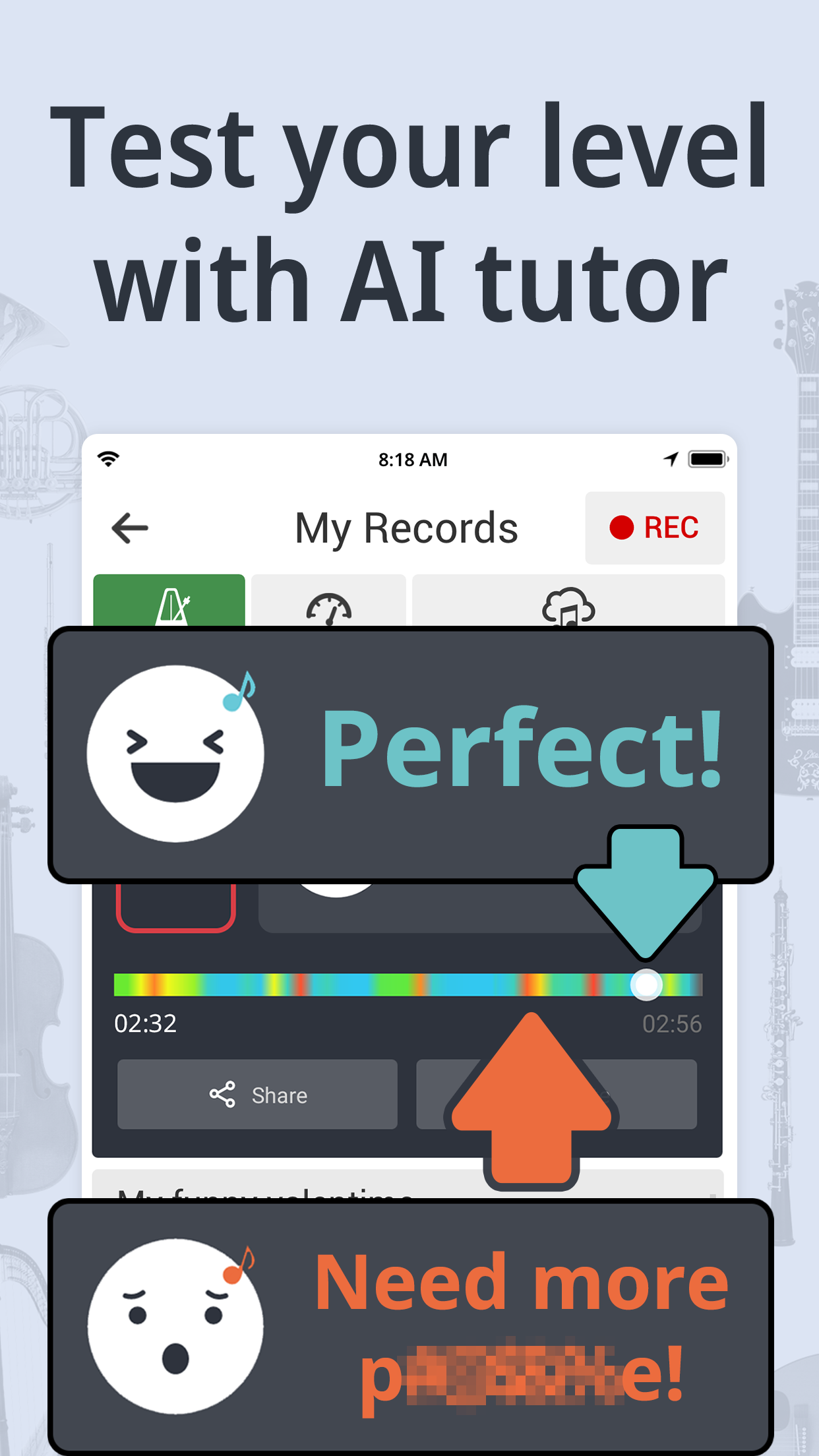 اسکرین شات 2 برنامه Tuner & Metronome