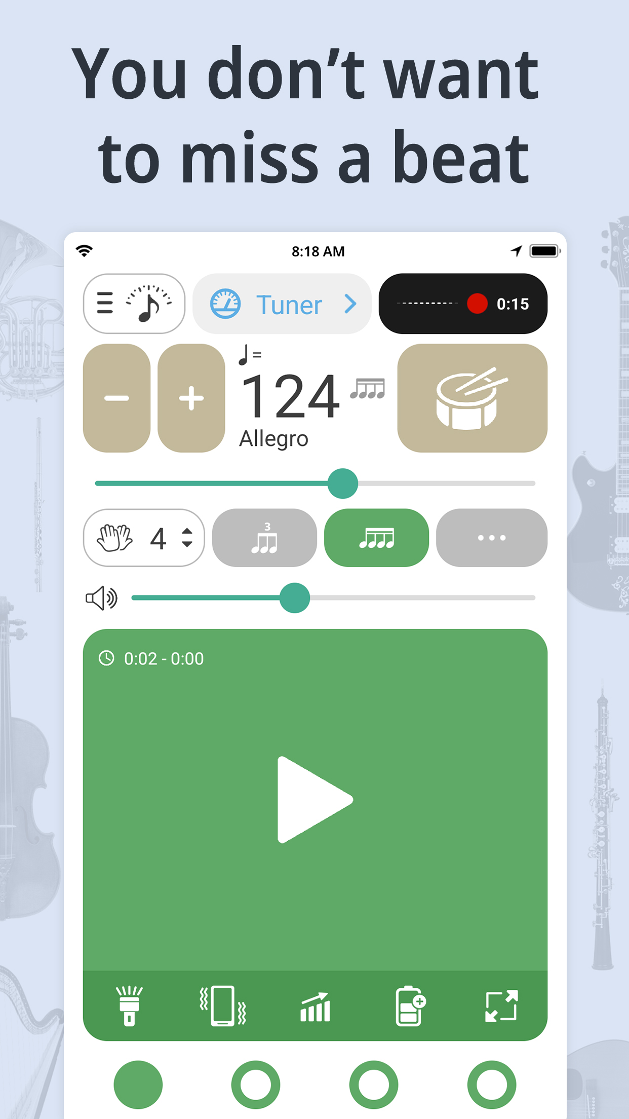 اسکرین شات 3 برنامه Tuner & Metronome