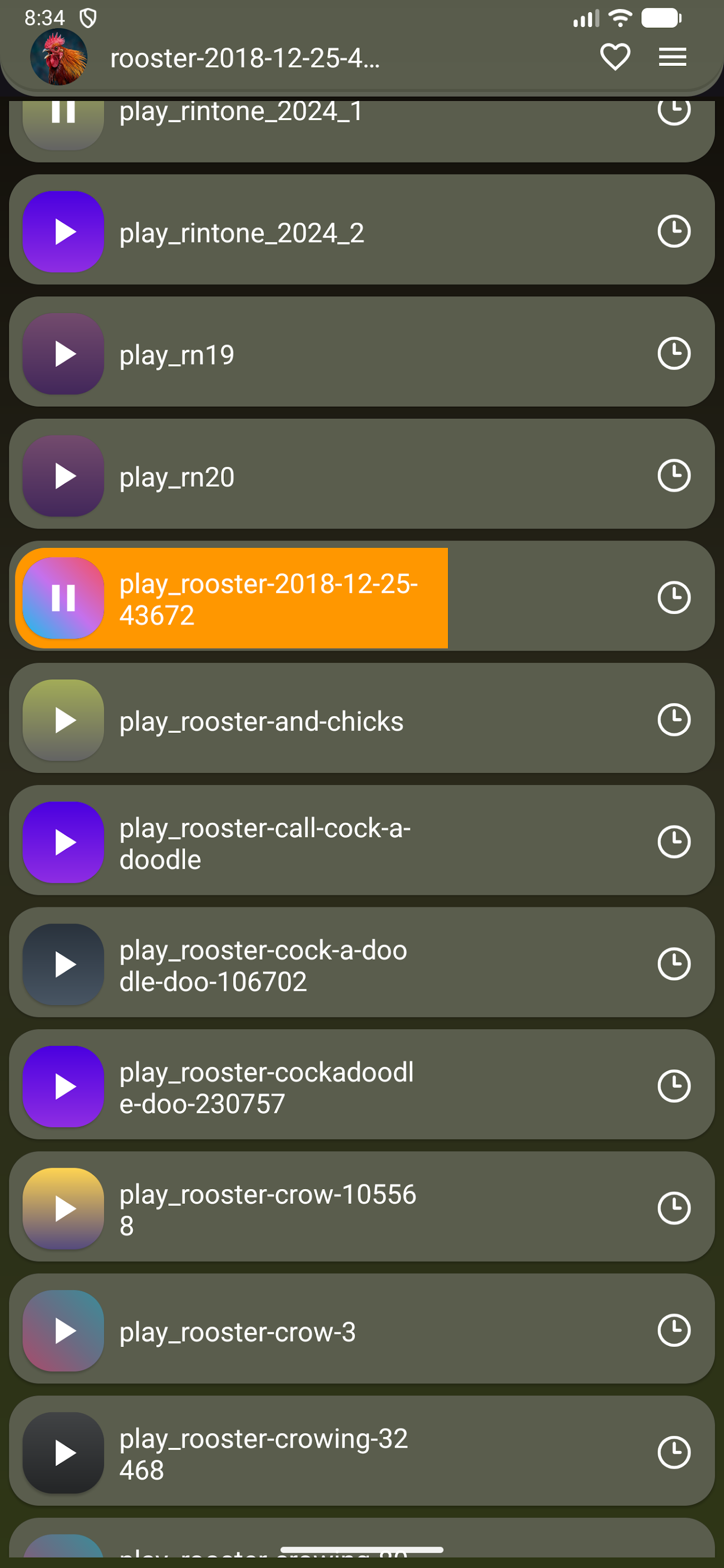 اسکرین شات 6 برنامه Rooster Sounds