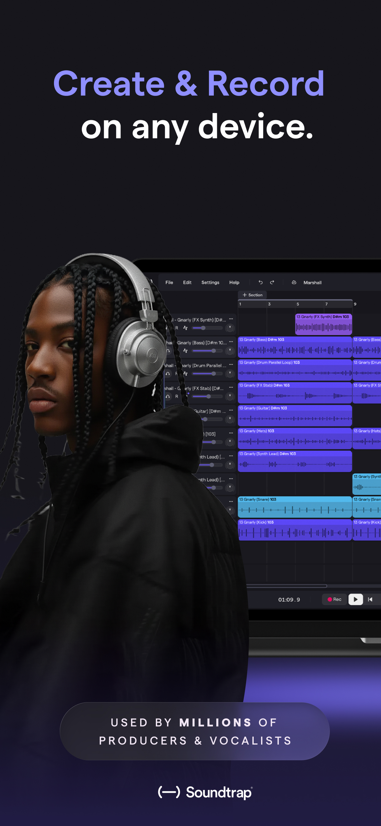 اسکرین شات 1 برنامه Soundtrap: Music Making Studio