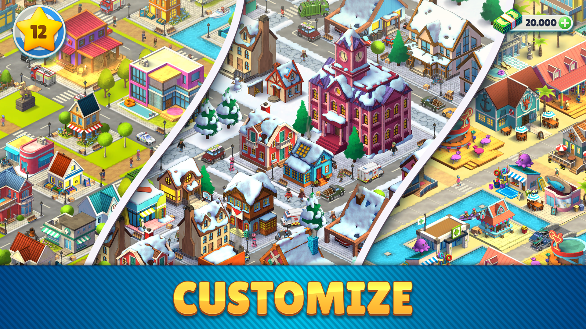 اسکرین شات 2 بازی Cozy Town: Design a City Sim