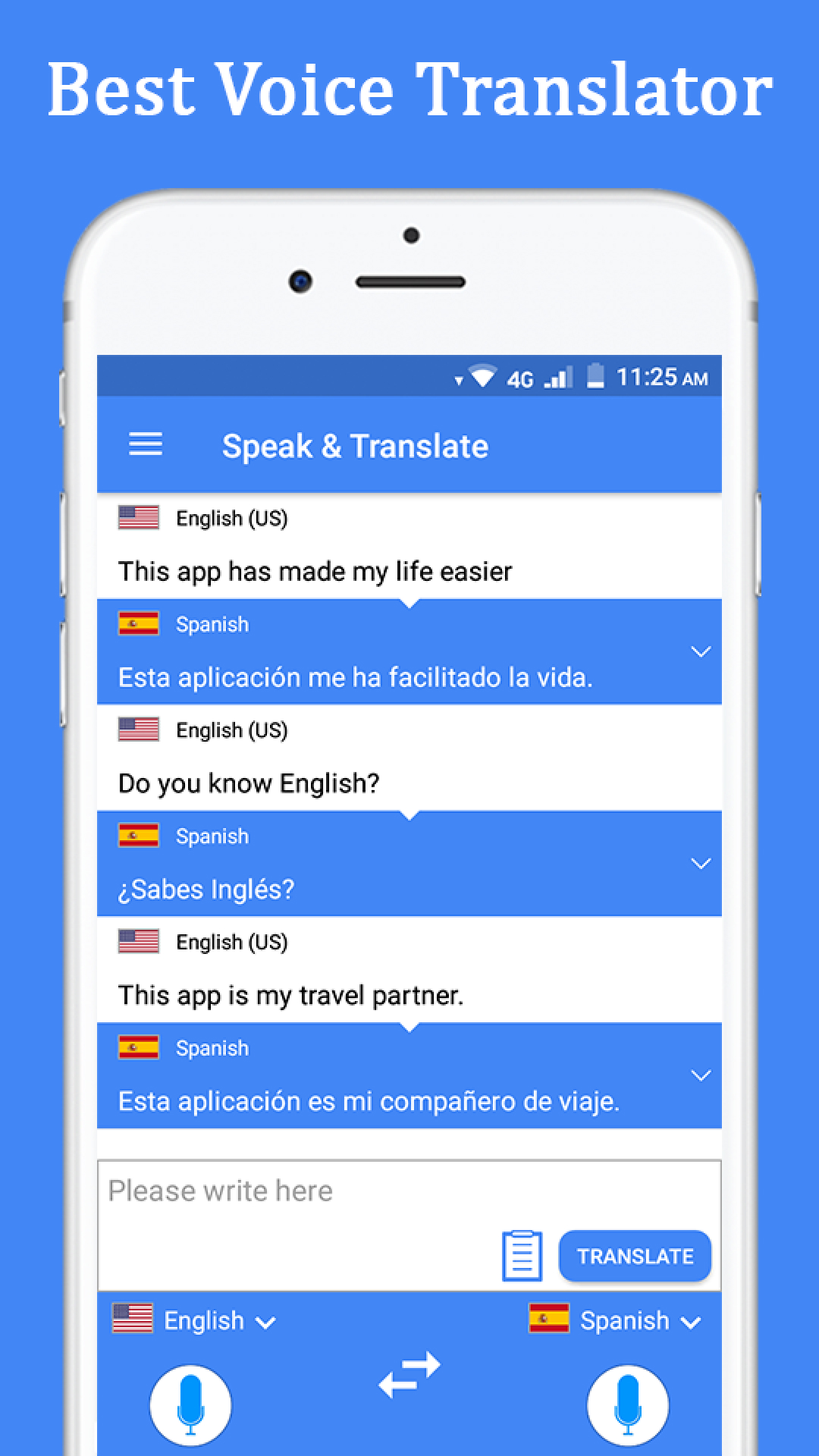 اسکرین شات 1 برنامه Speak and Translate Languages