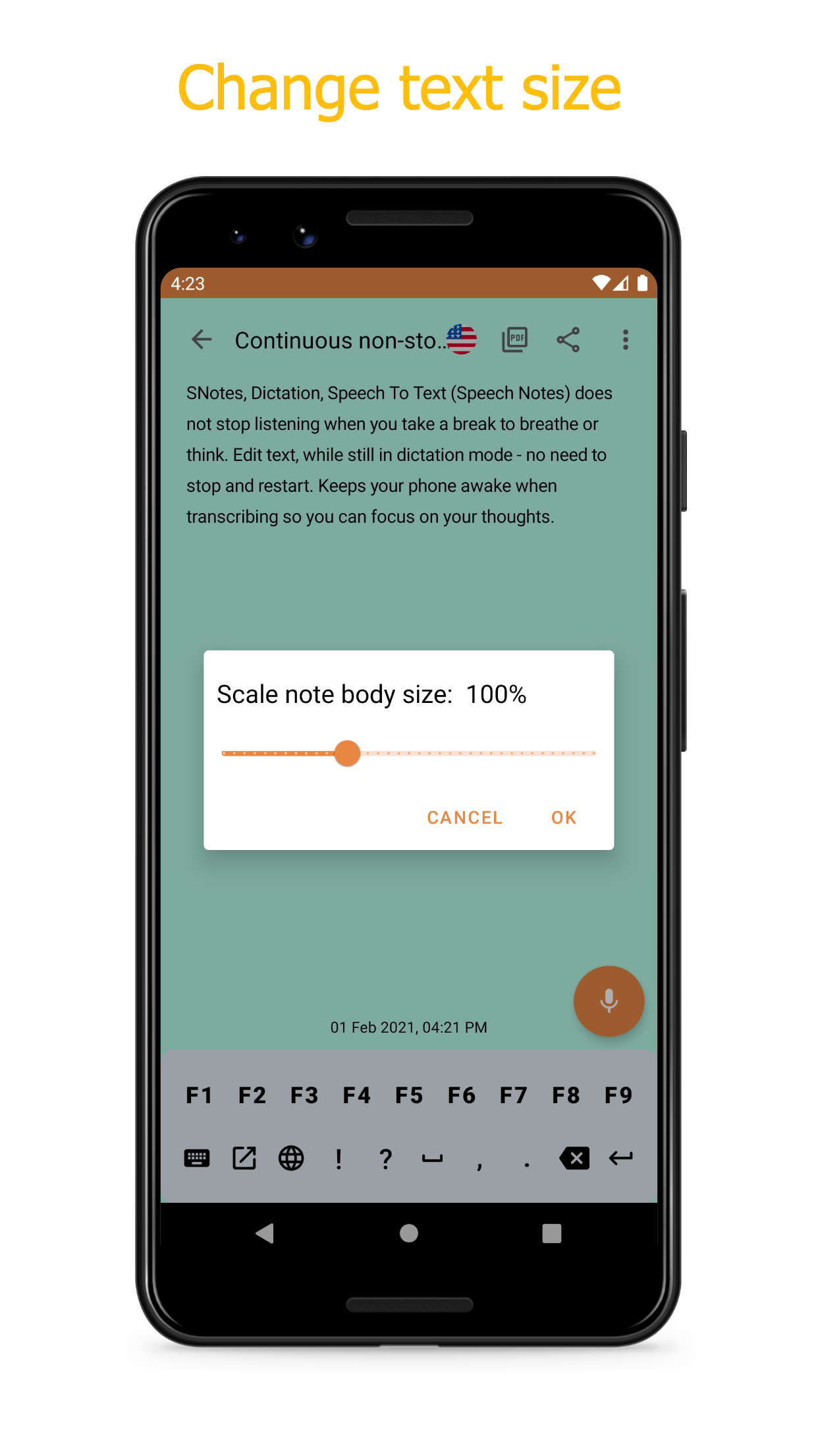 اسکرین شات 5 برنامه SNotes: Speech To Text