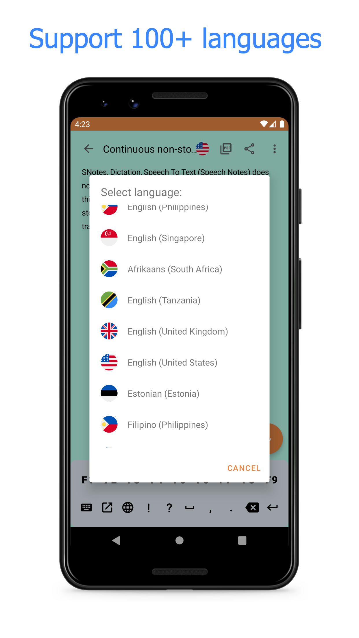 اسکرین شات 4 برنامه SNotes: Speech To Text