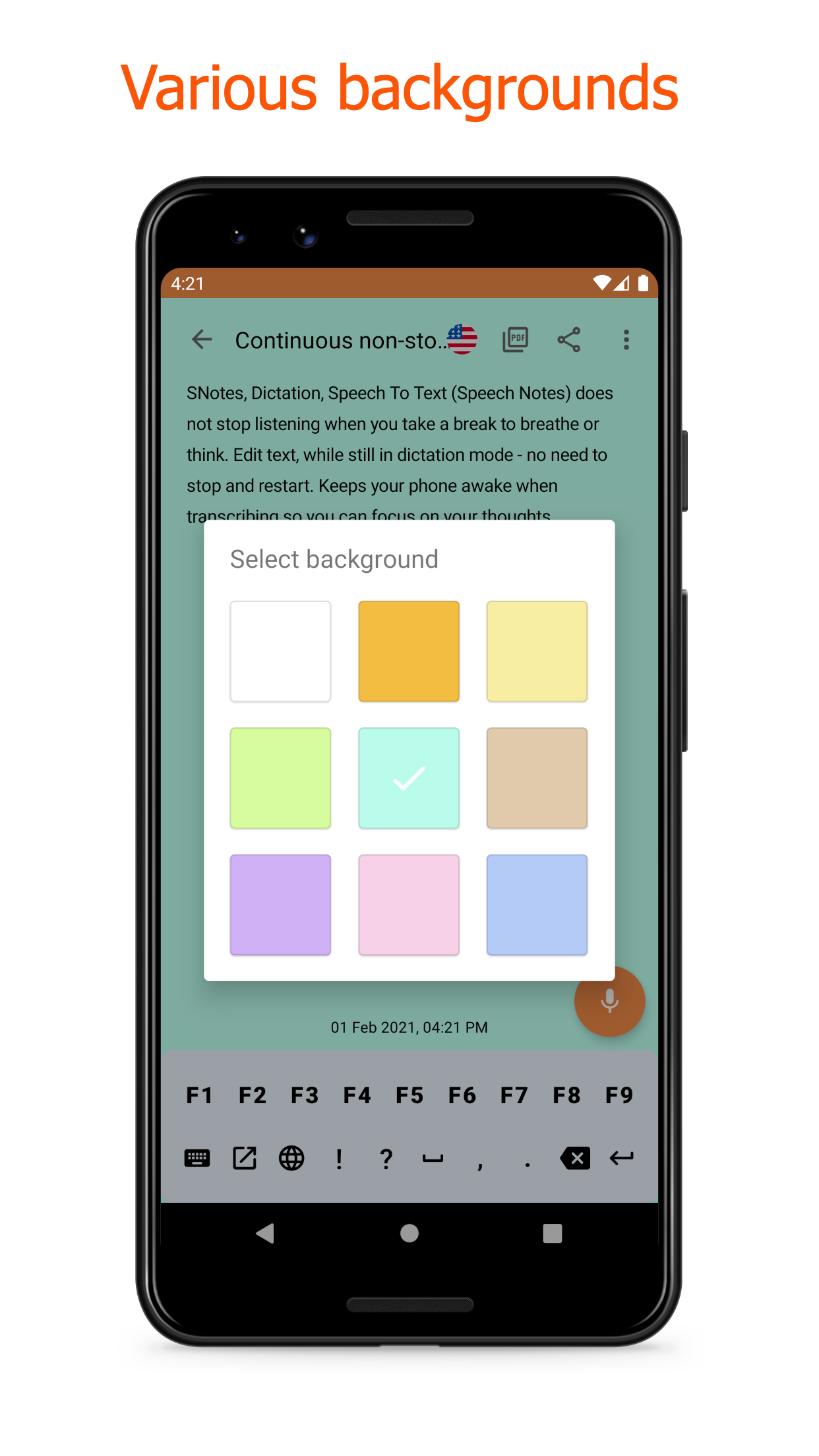 اسکرین شات 2 برنامه SNotes: Speech To Text
