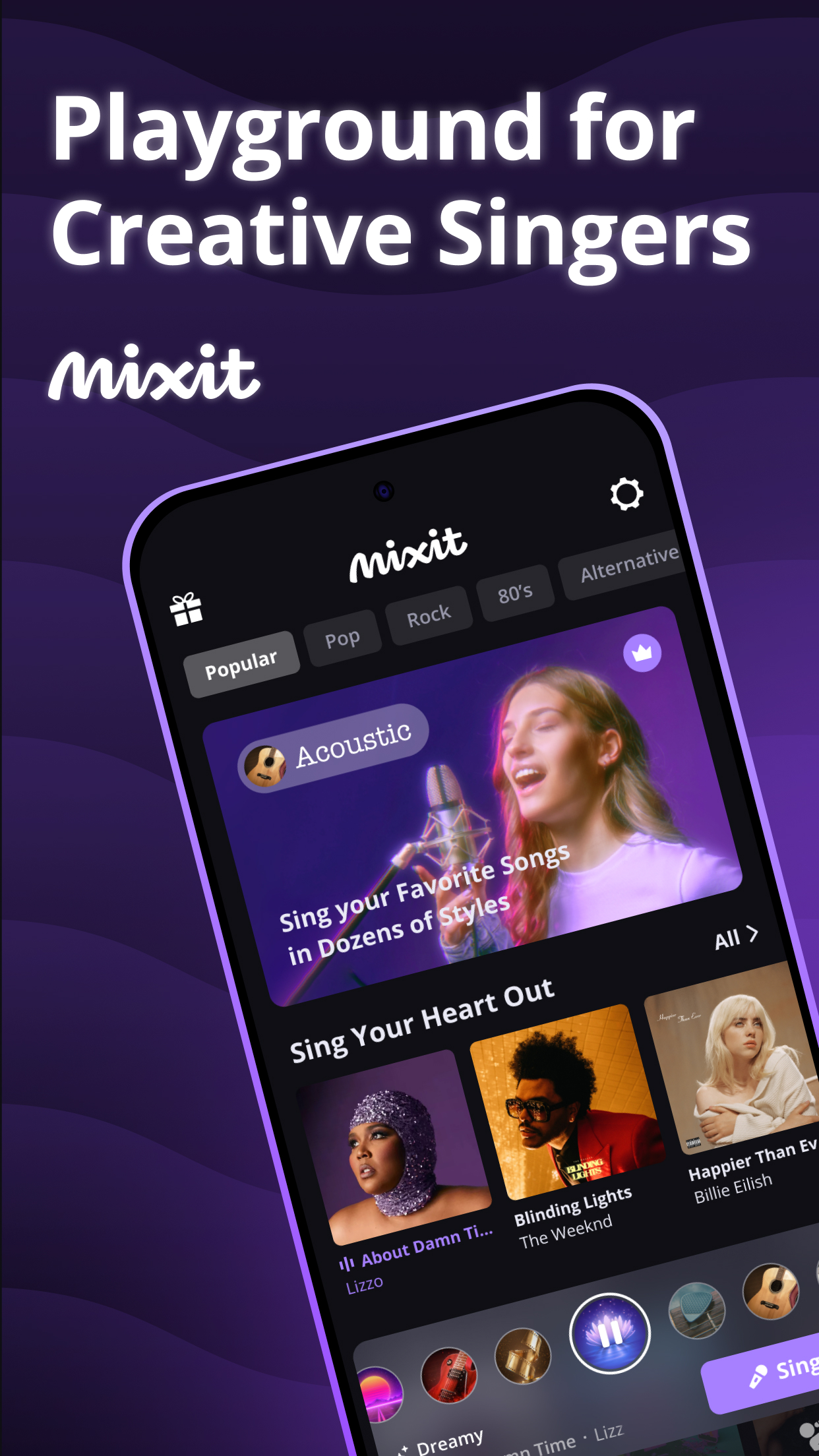 اسکرین شات 1 برنامه Mixit: Sing & Create Covers
