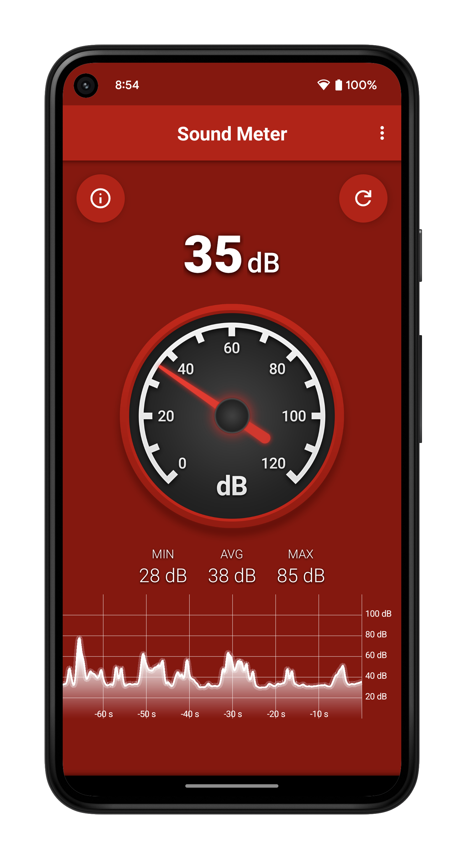 اسکرین شات 1 برنامه Sound Decibel Meter
