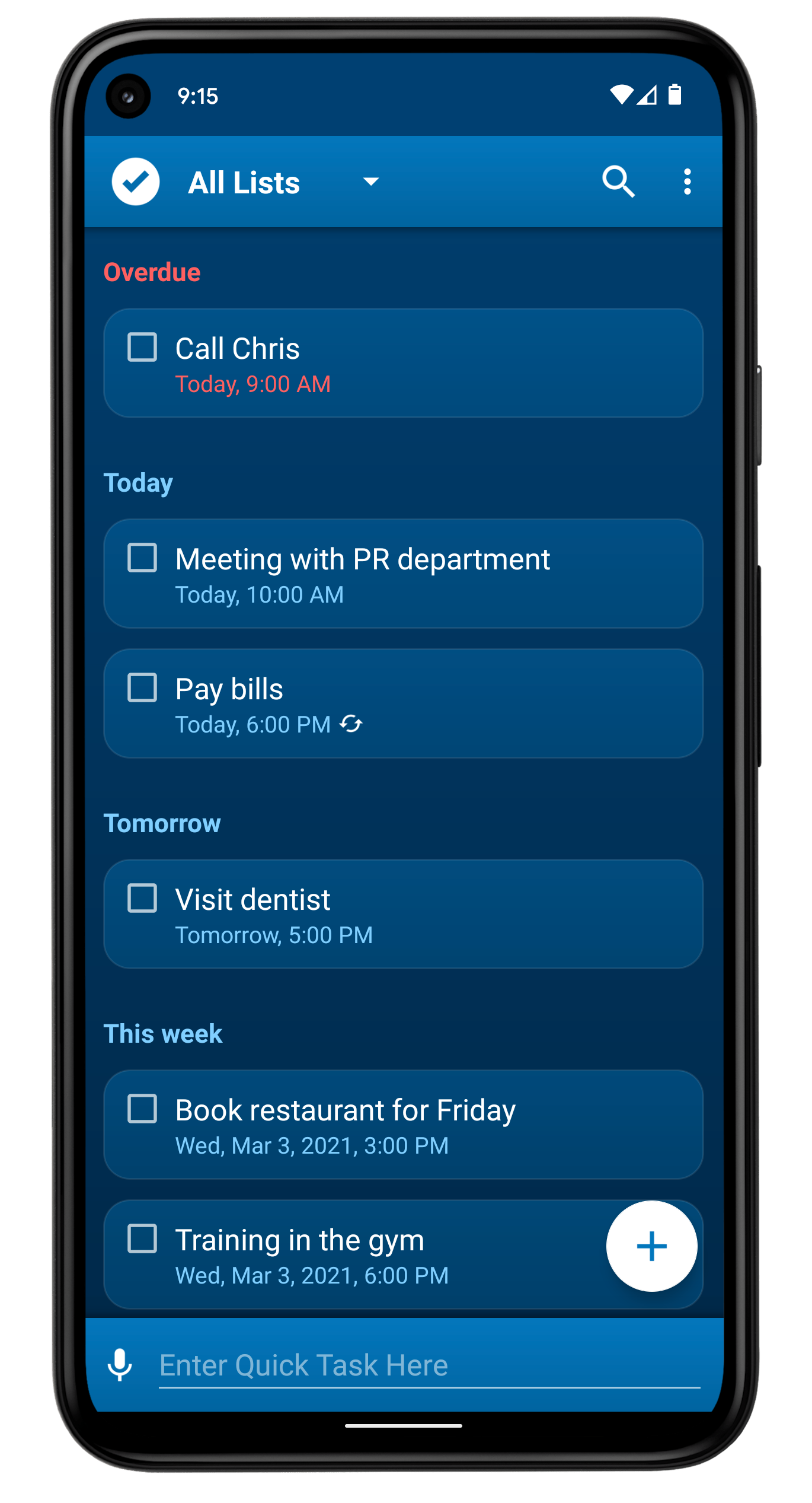 اسکرین شات 1 برنامه To Do List